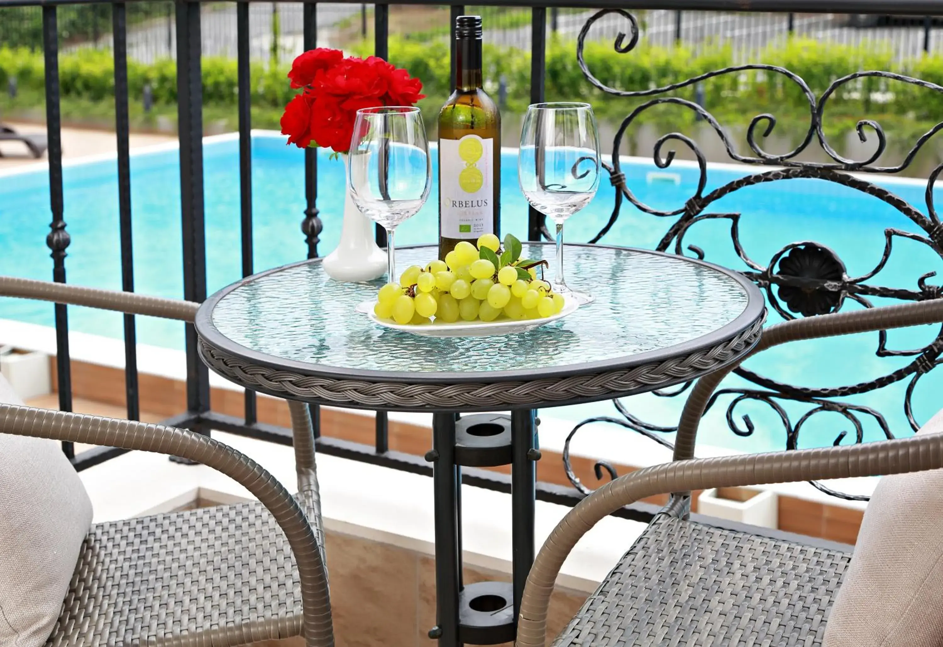Balcony/Terrace, Pool View in White Rock Castle Suite Hotel & SPA