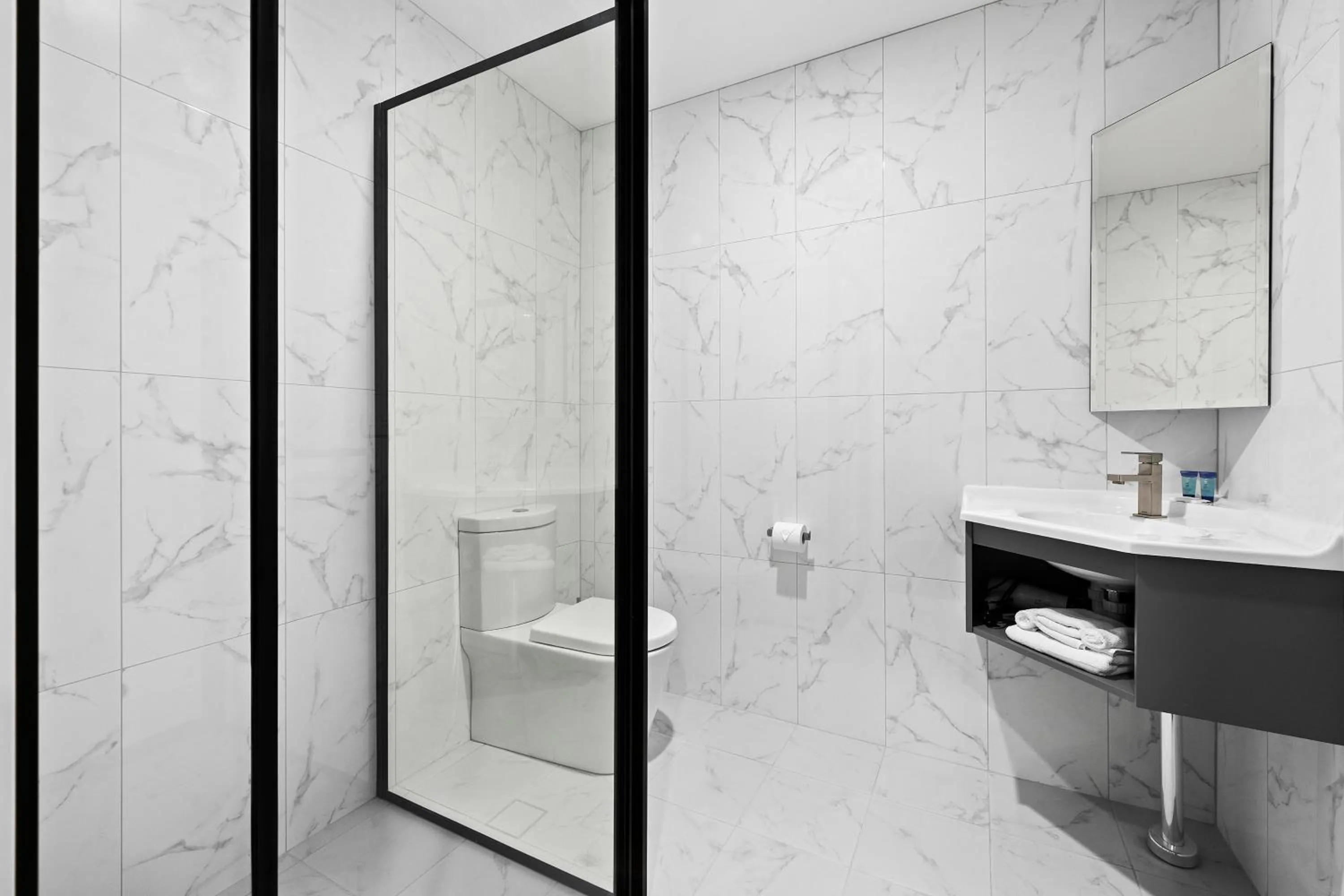 Bathroom in Palm Court Motor Inn