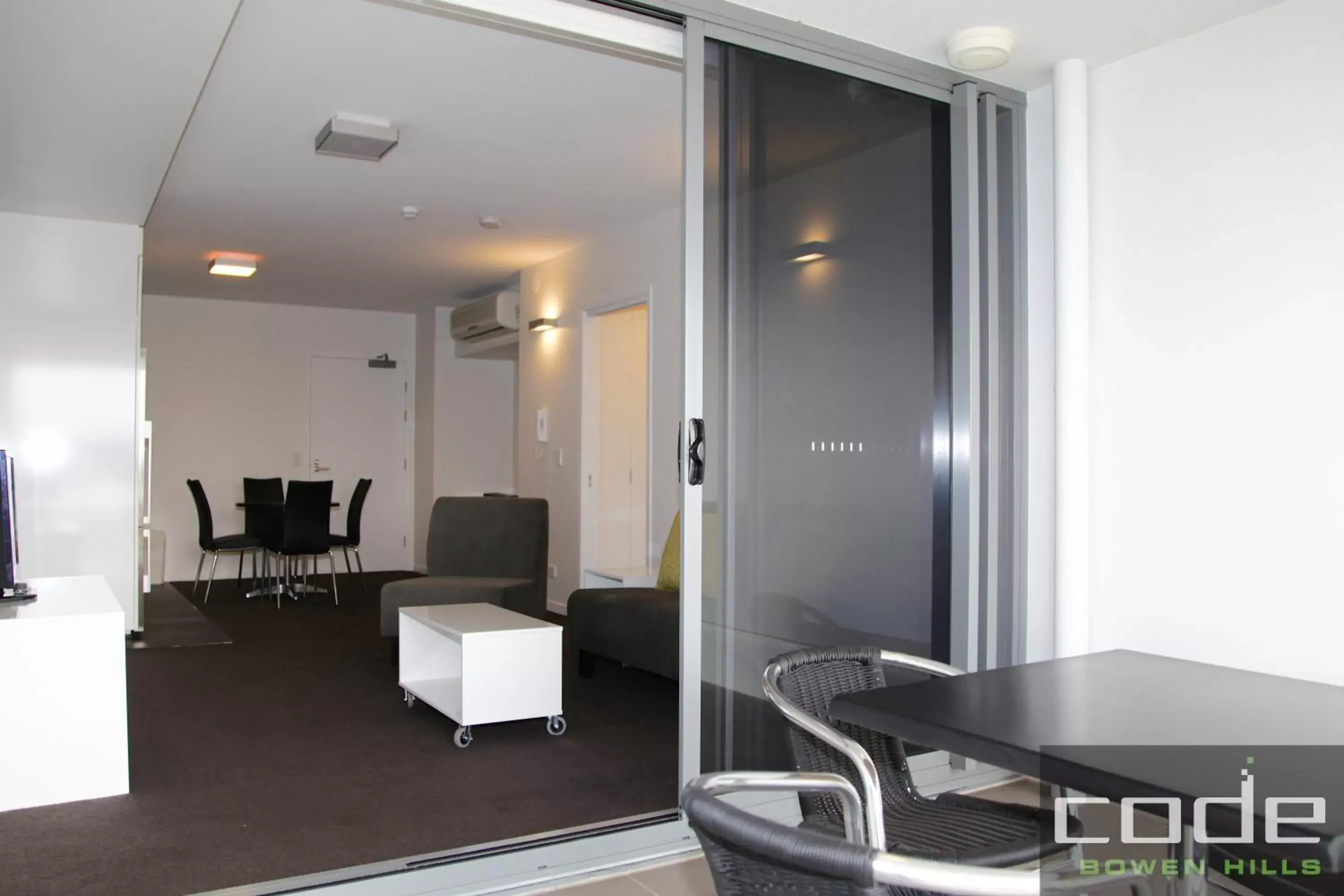 Balcony/Terrace, Seating Area in Code Apartments