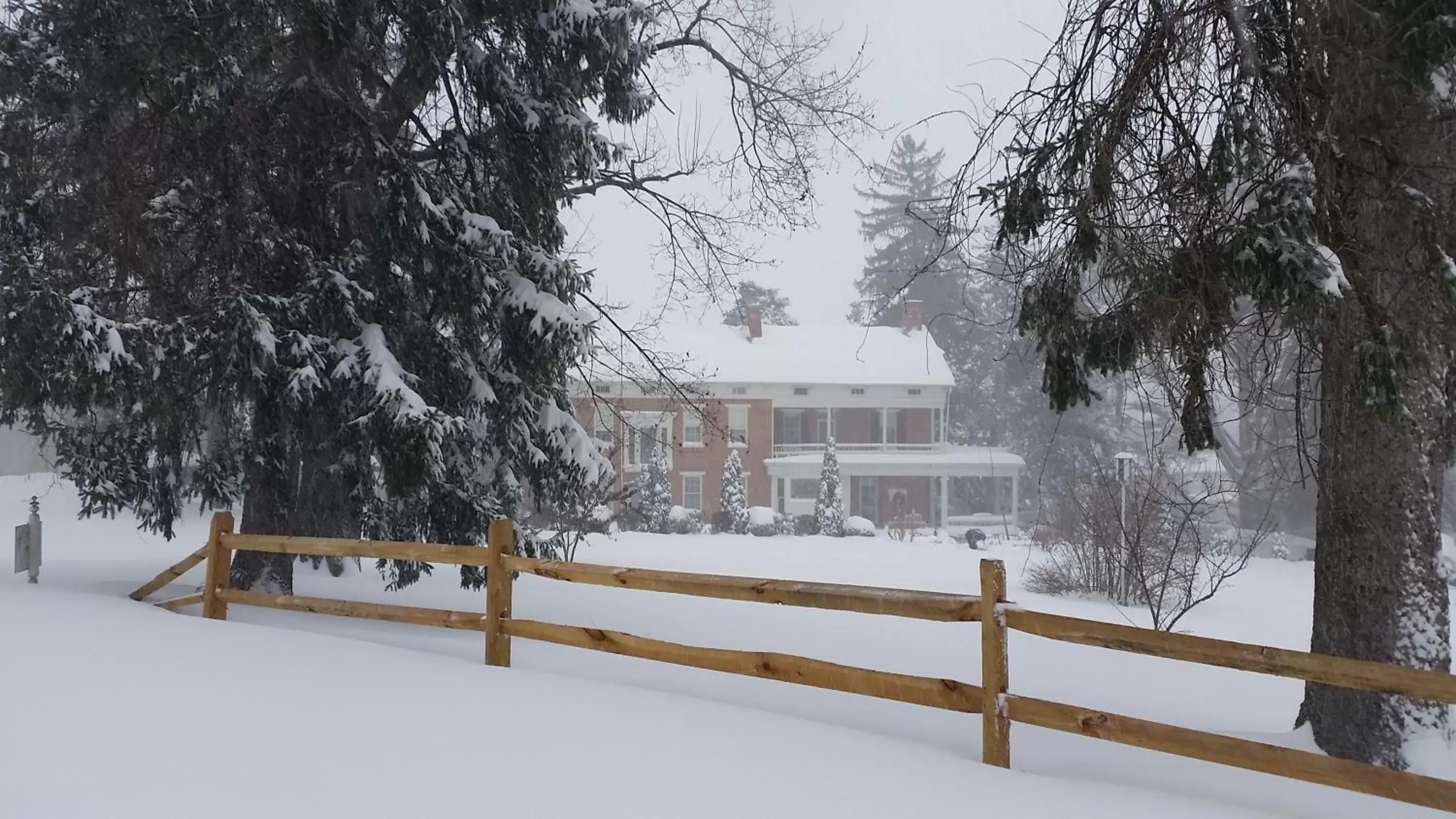 Property building, Winter in The Emig Mansion