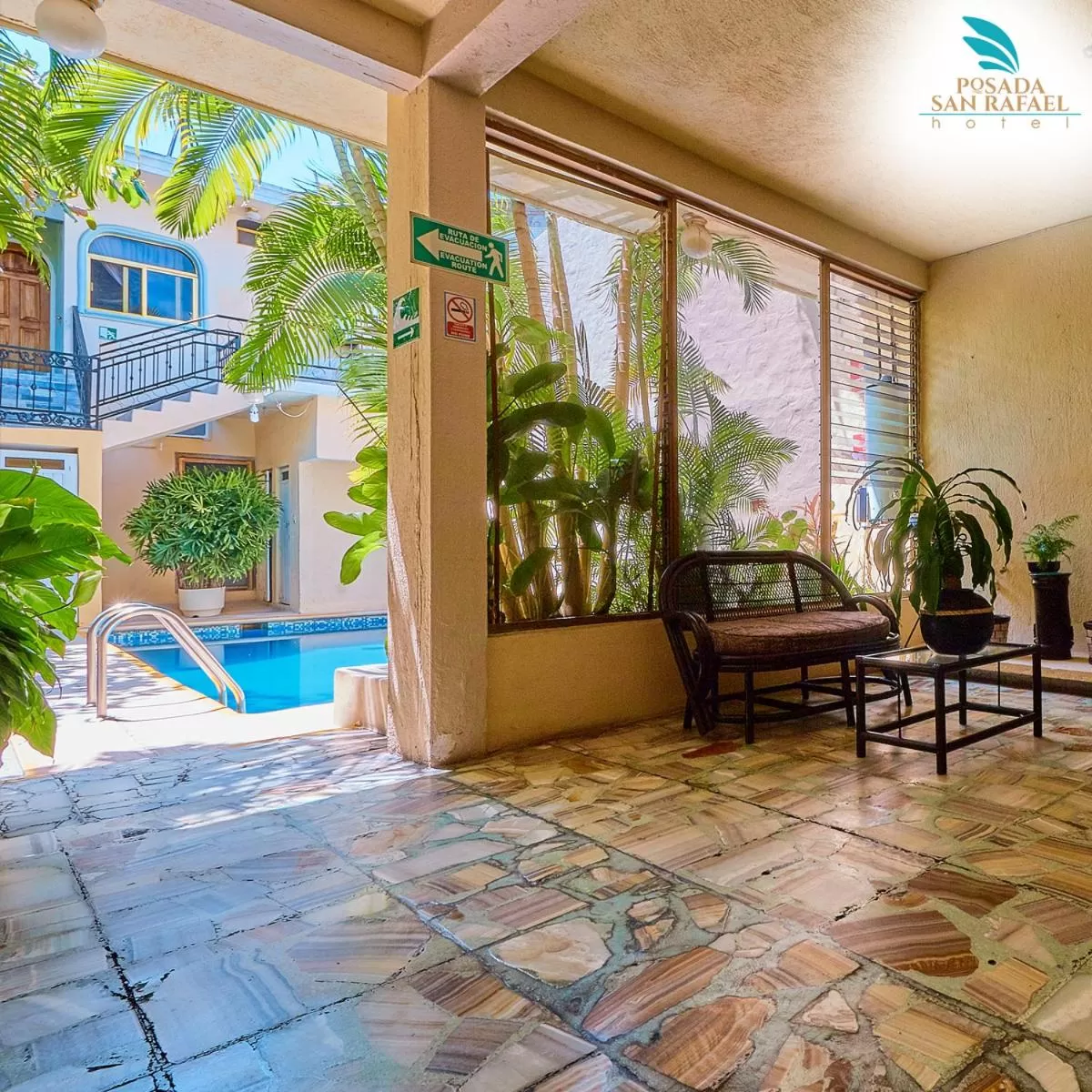 Garden view in Hotel Posada San Rafael