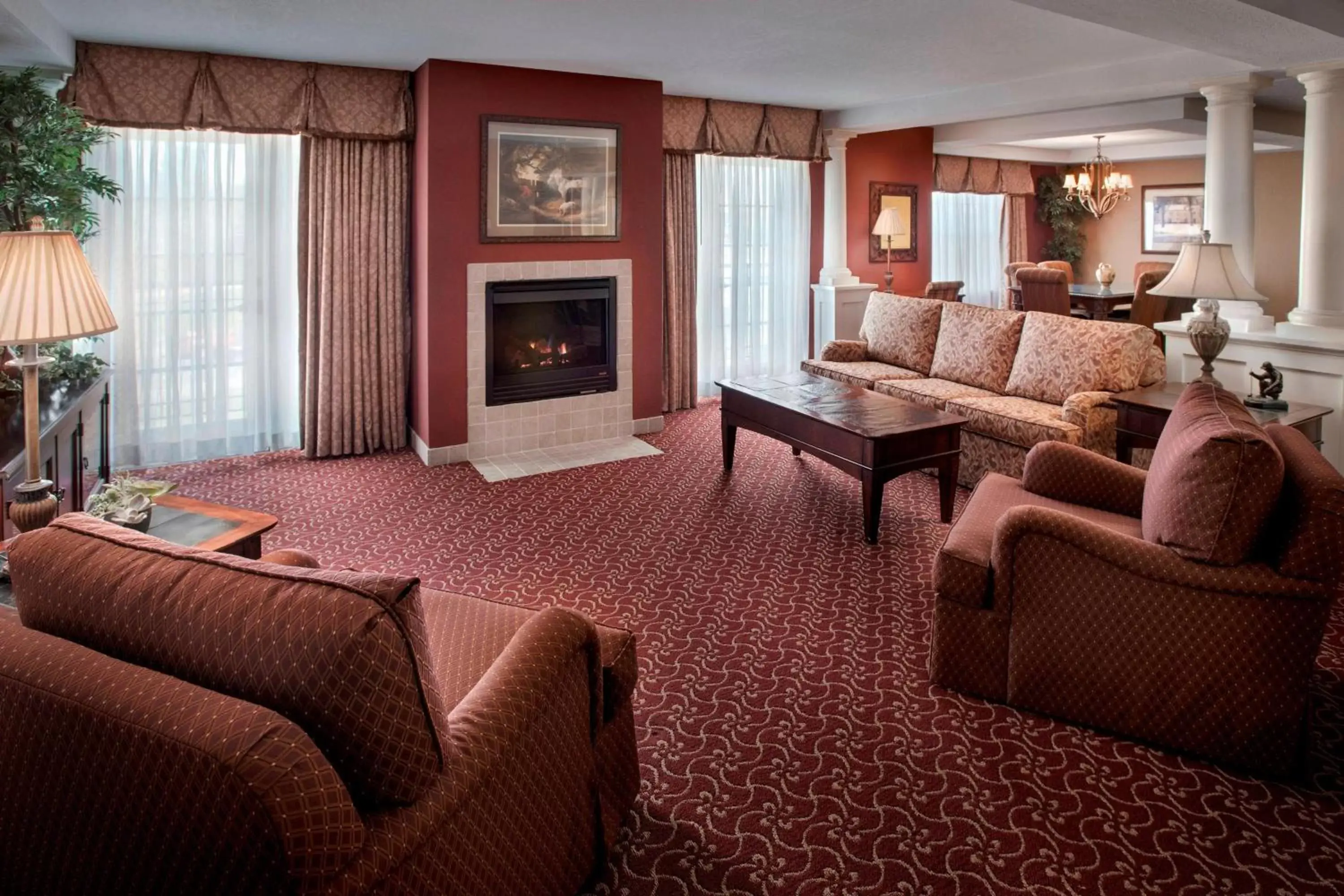 Living room, Seating Area in Residence Inn by Marriott Saratoga Springs