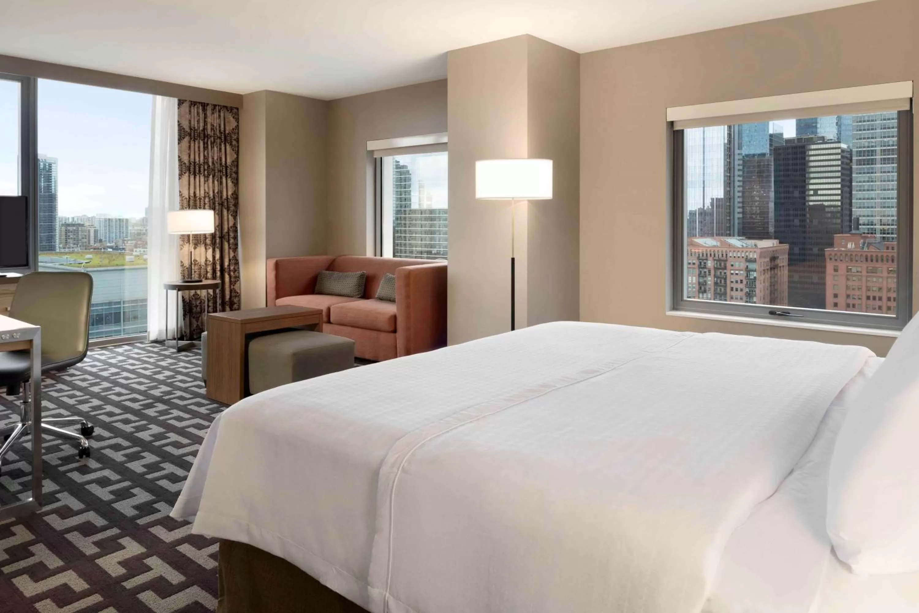 Living room, Bed in Homewood Suites by Hilton Chicago West Loop Fulton Mkt Area