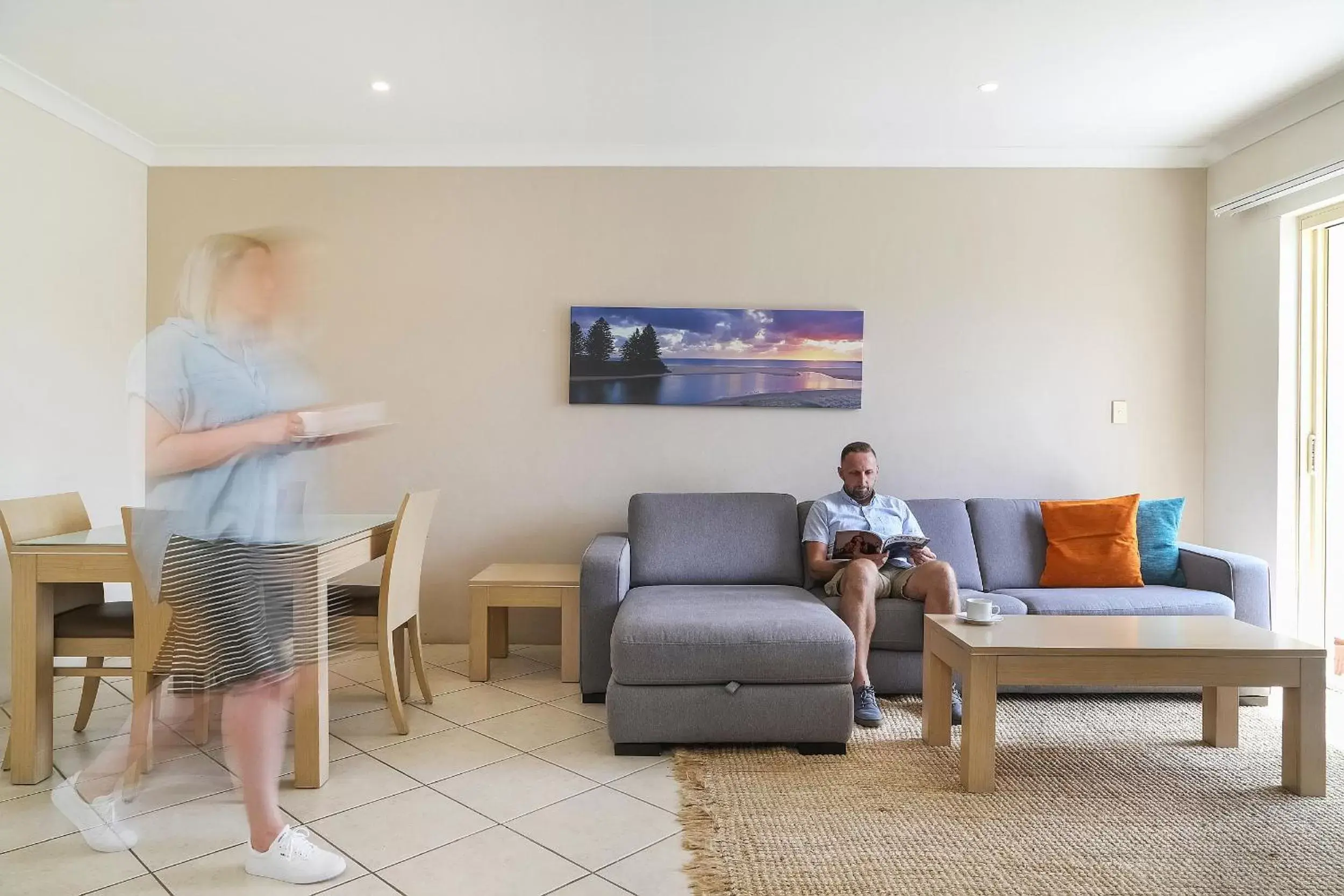 Living room in Terrigal Sails Serviced Apartments