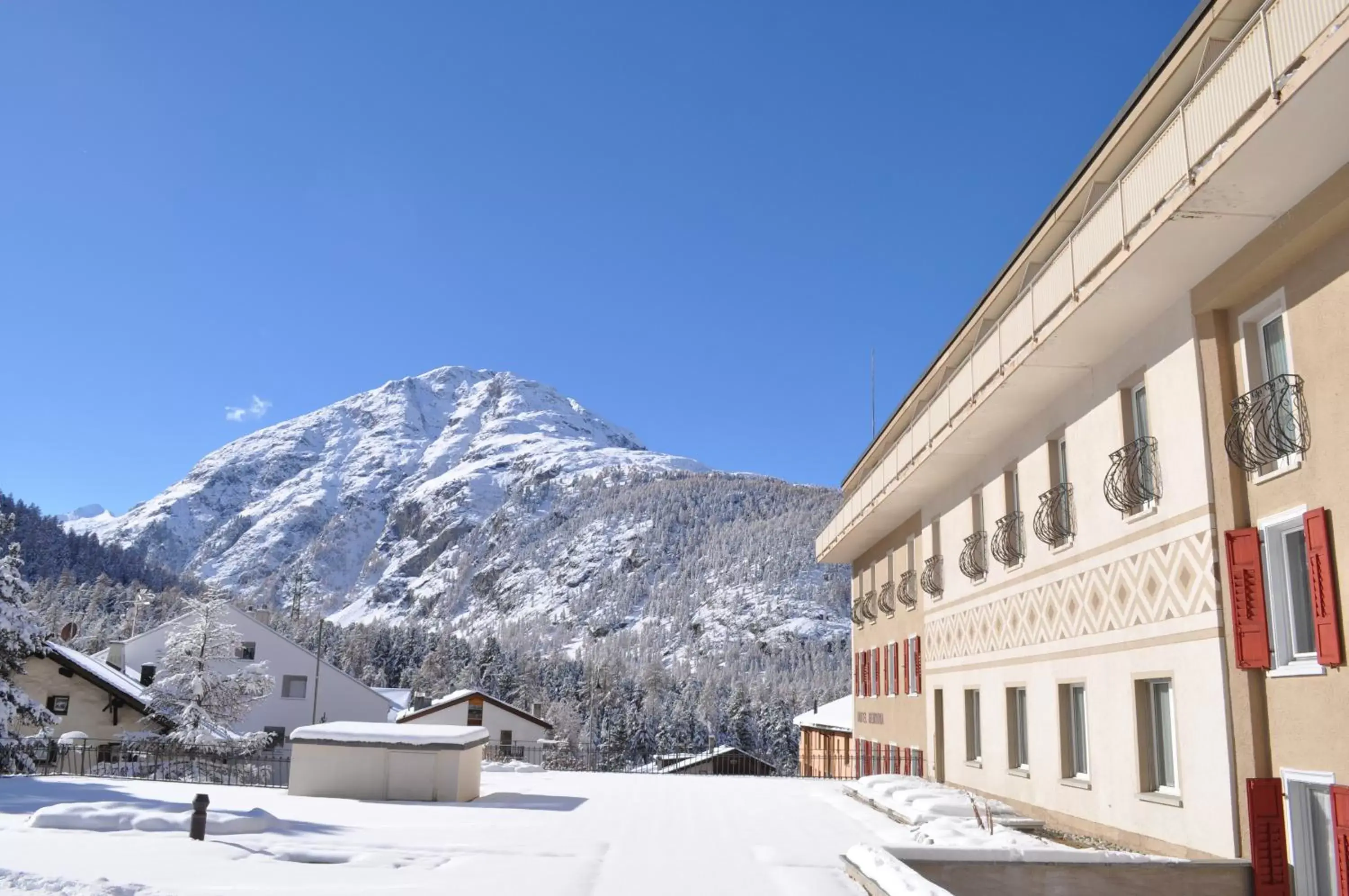 Mountain view, Winter in Hotel Bernina
