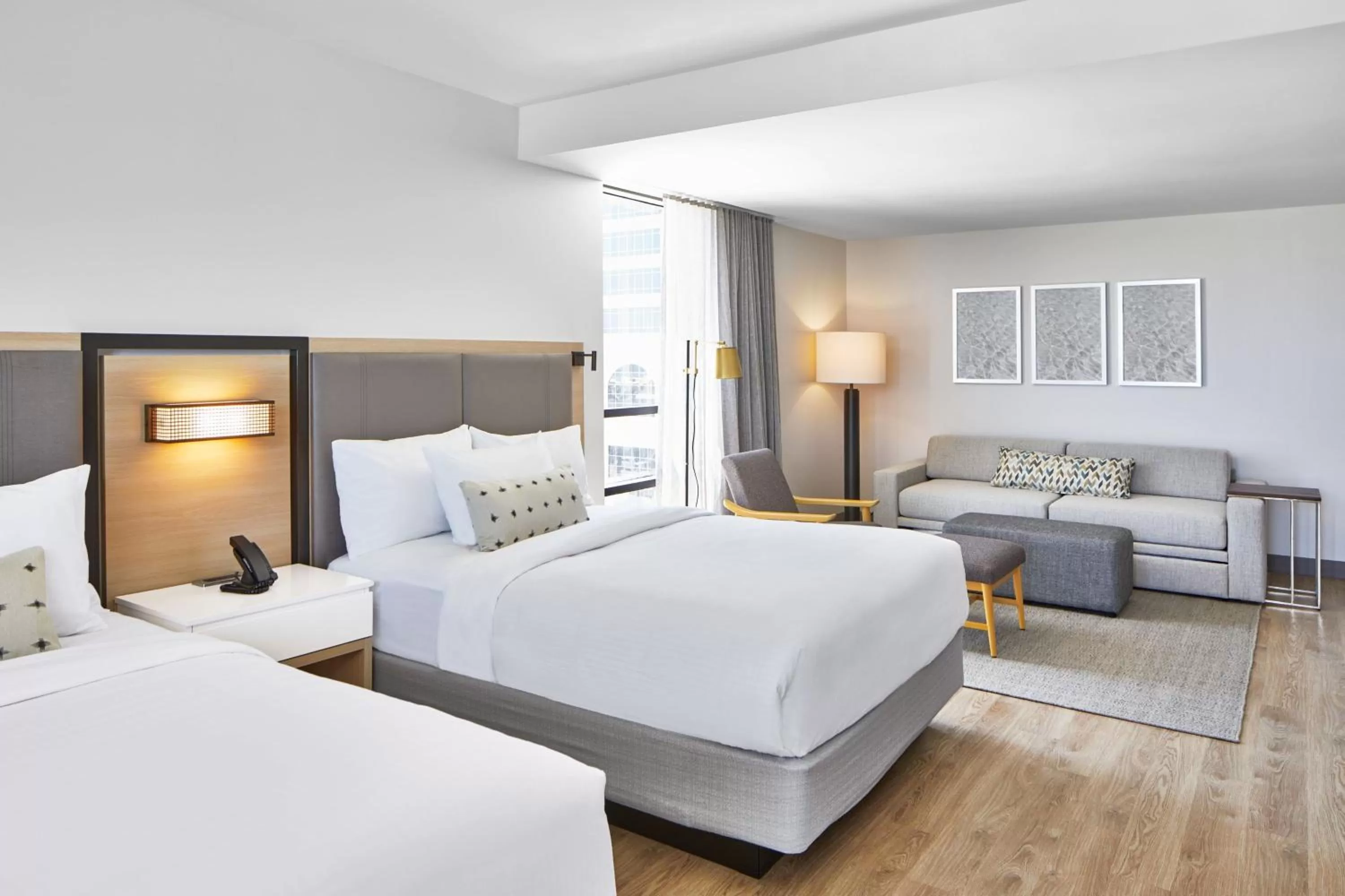 Photo of the whole room, Bed in SpringHill Suites by Marriott Jacksonville Beach Oceanfront