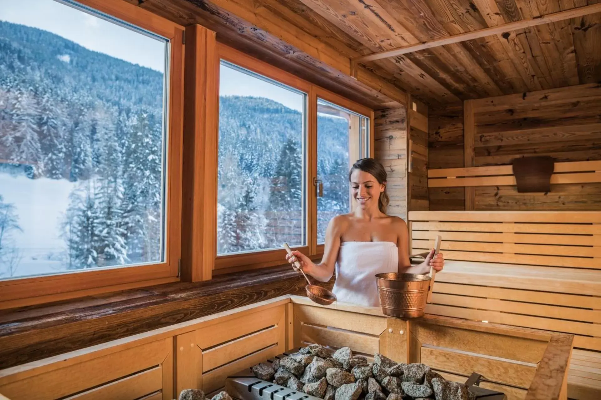 Sauna in Alpine Nature Hotel Stoll