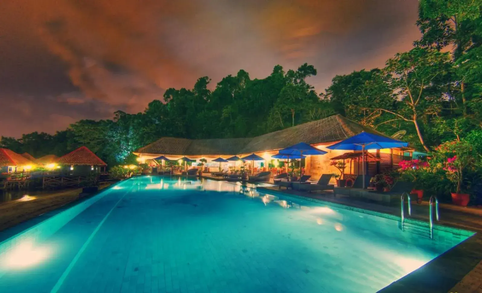Night, Swimming Pool in Gayana Marine Resort