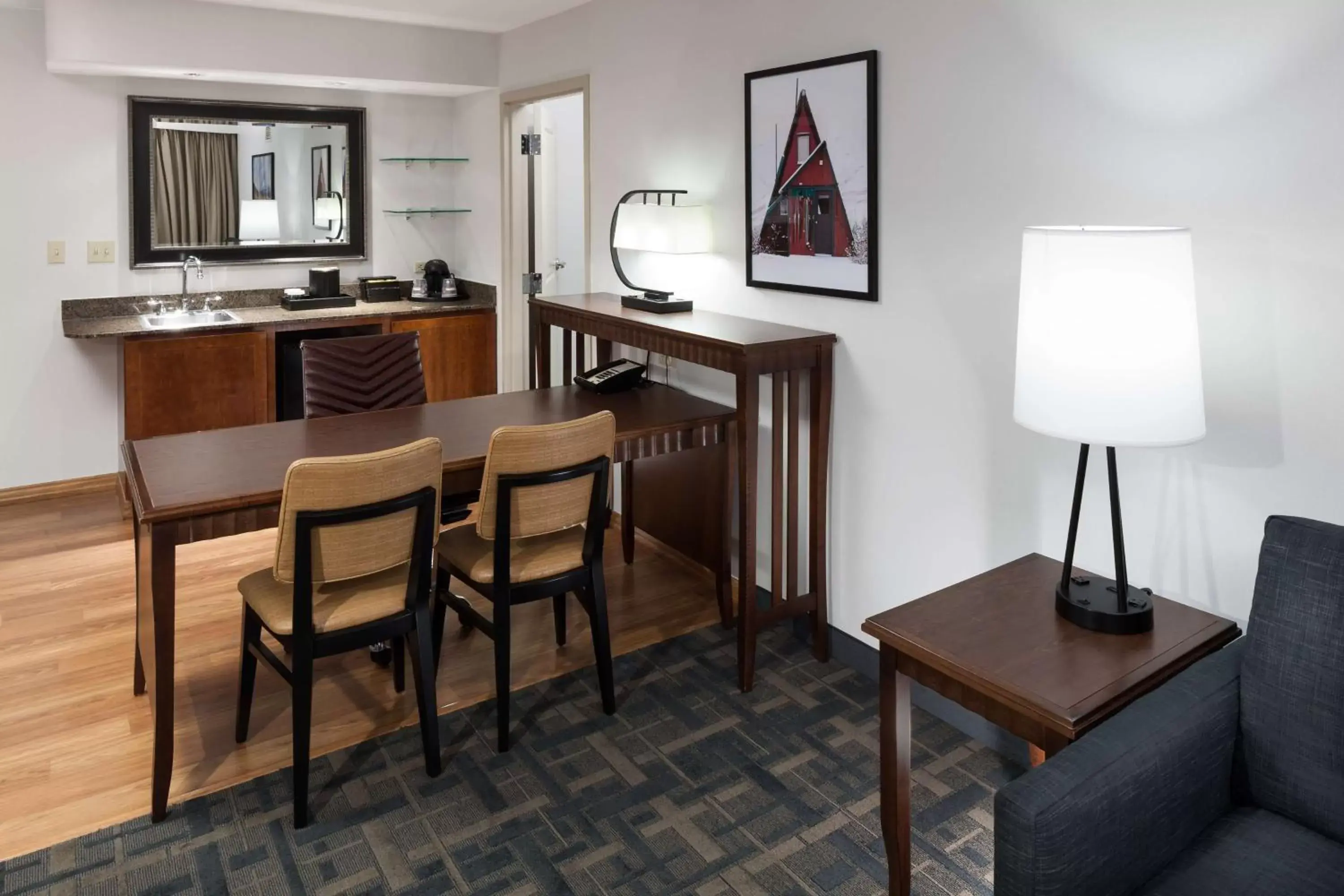 Kitchen or kitchenette, Dining Area in Embassy Suites Anchorage