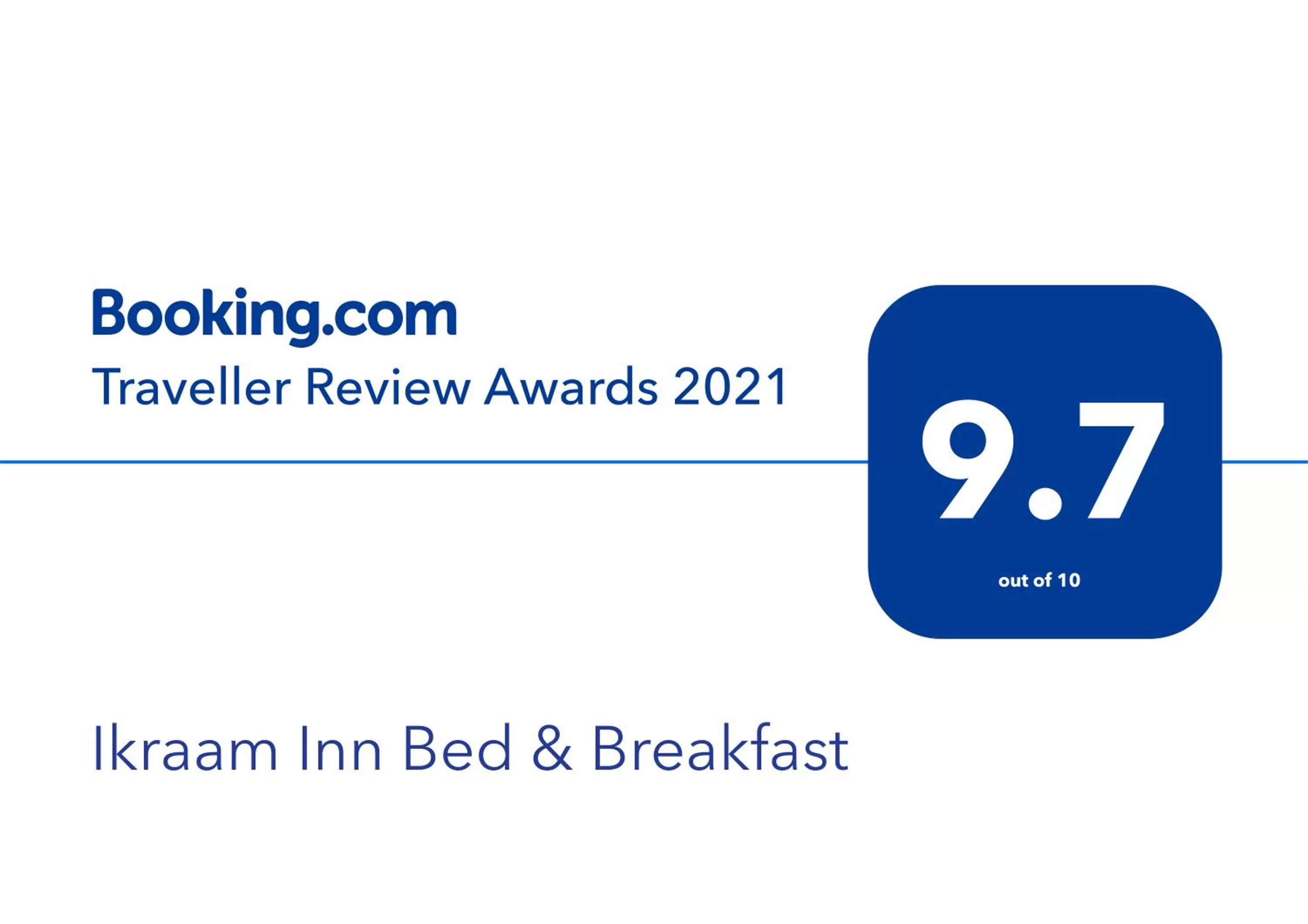 Certificate/Award in Ikraam Inn Bed & Breakfast