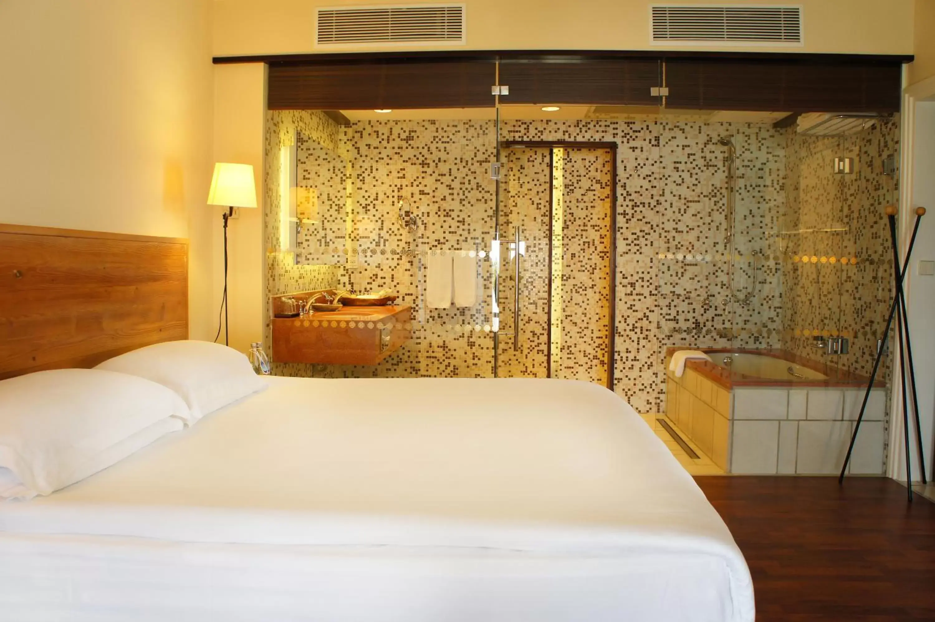 Bathroom, Bed in The Marmara Bodrum - Adult Only