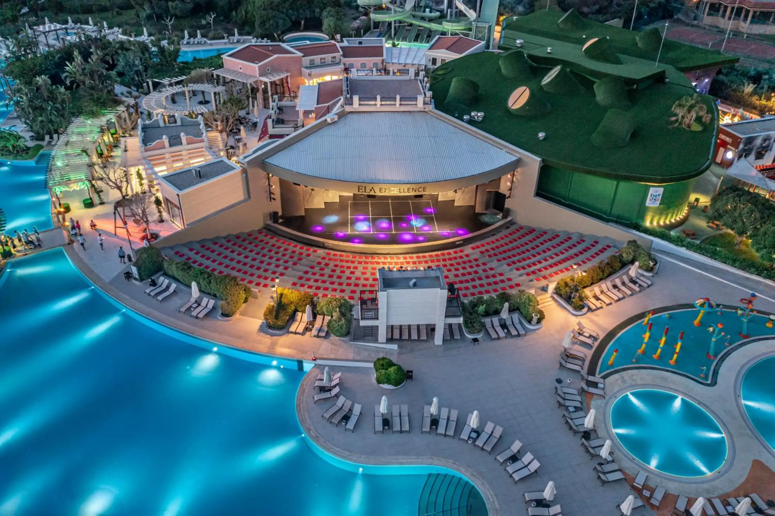 Bird's eye view, Pool View in Ela Quality Resort Belek - Kids Concept