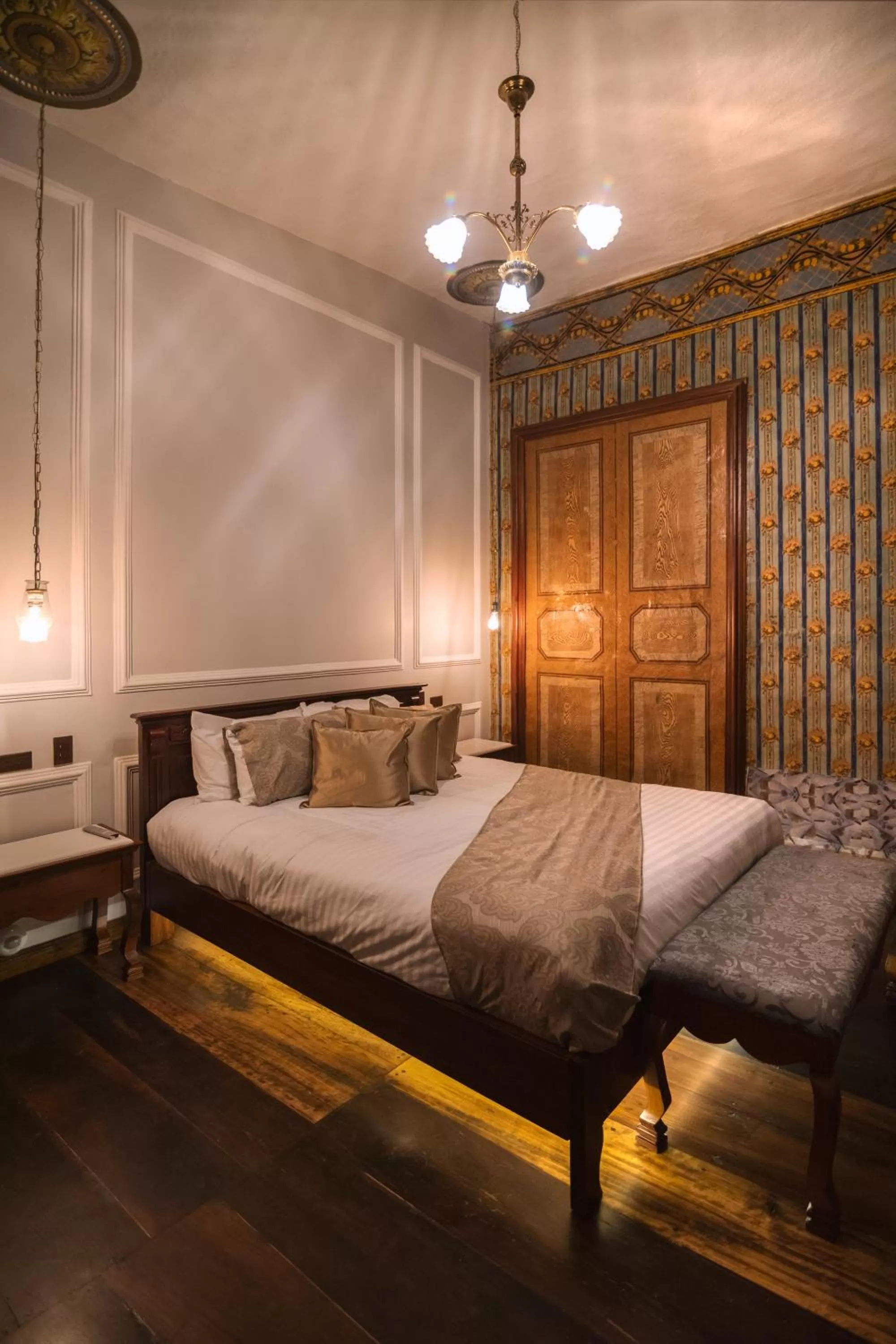 Decorative detail, Bed in Casa Bolívar Hotel Museo