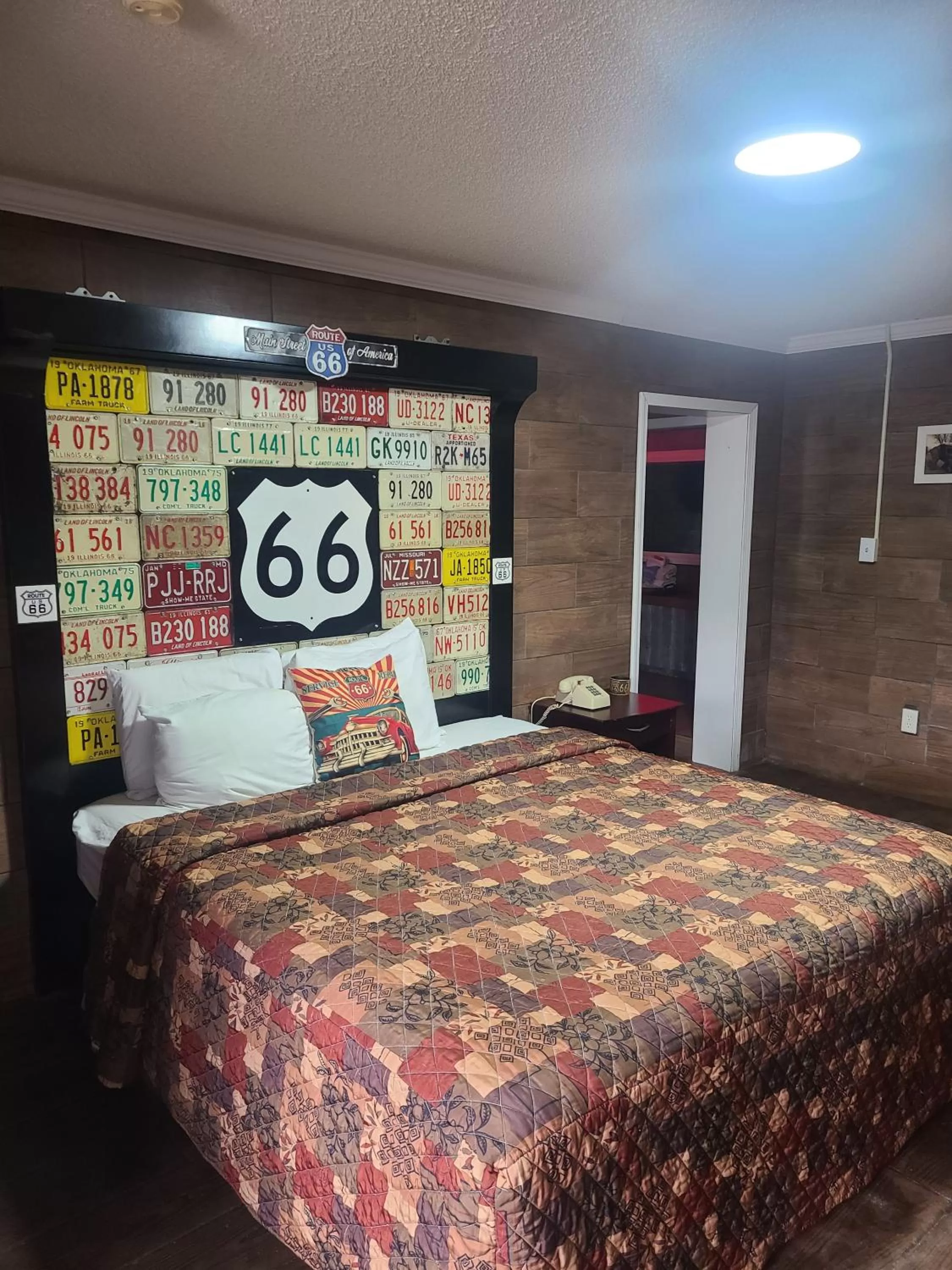 Bed in Route 66 Hotel, Southern View, Illinois