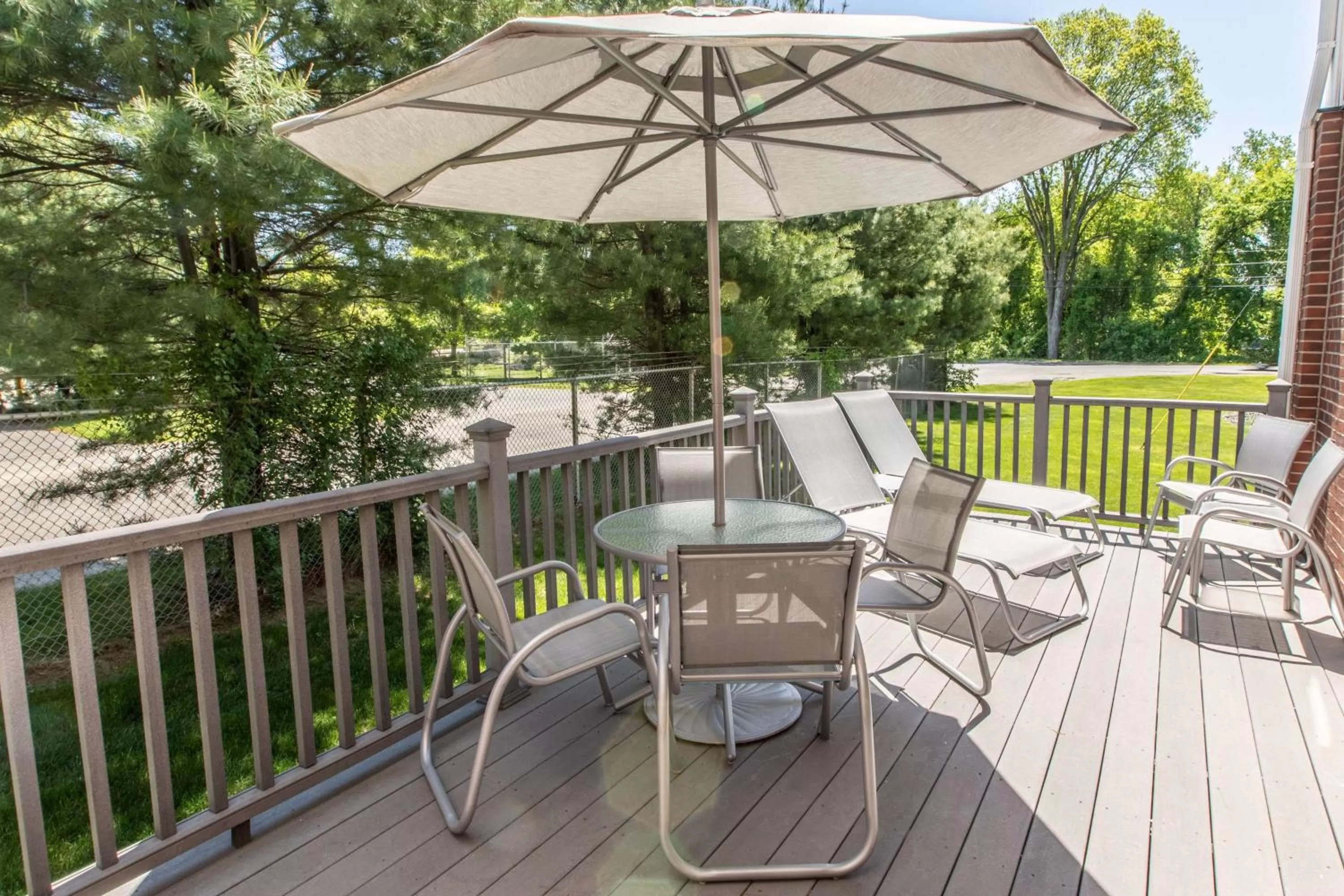Pool view in Hampton Inn Hadley-Amherst Area