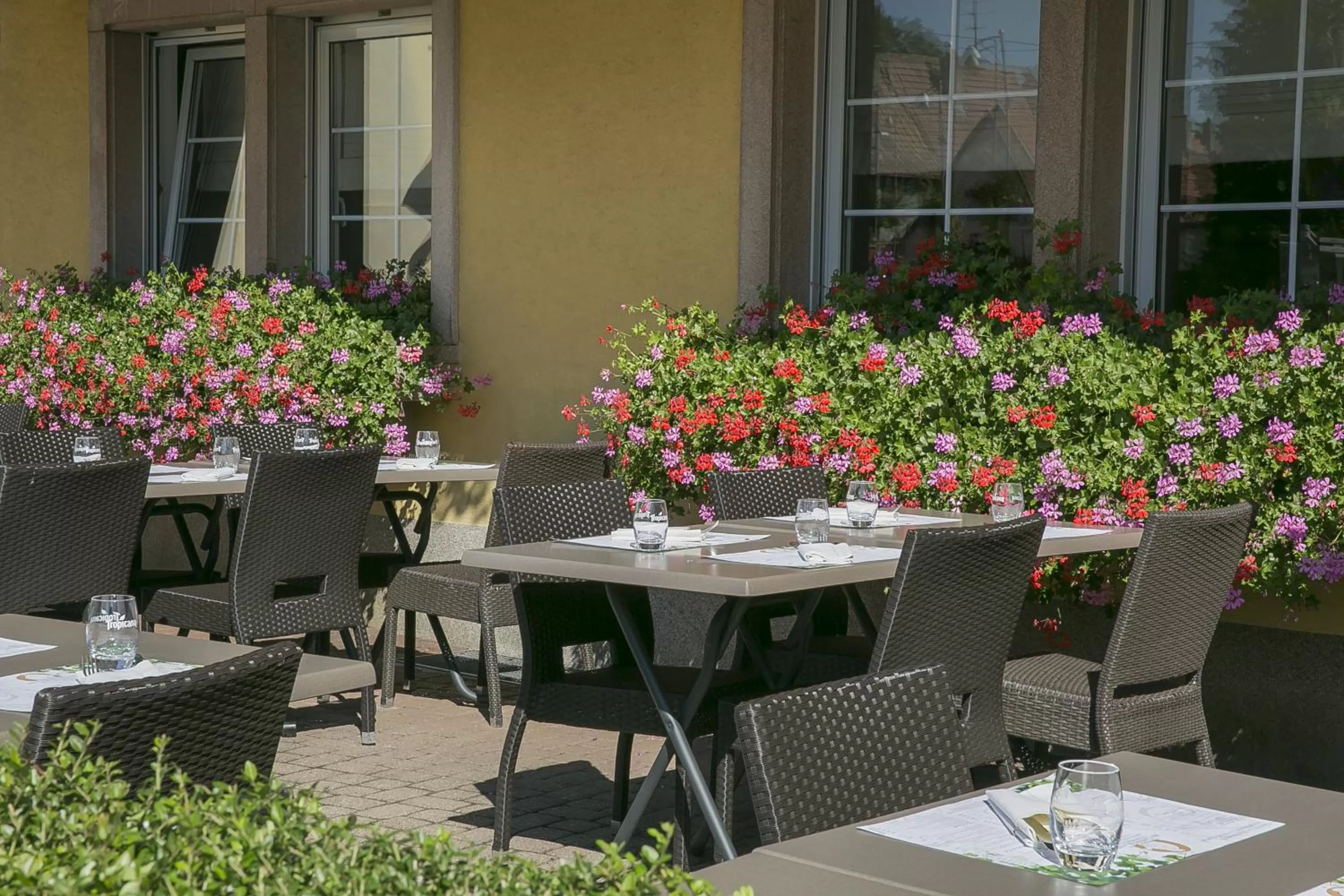 Patio in Best Western Plus Au cheval Blanc à Mulhouse