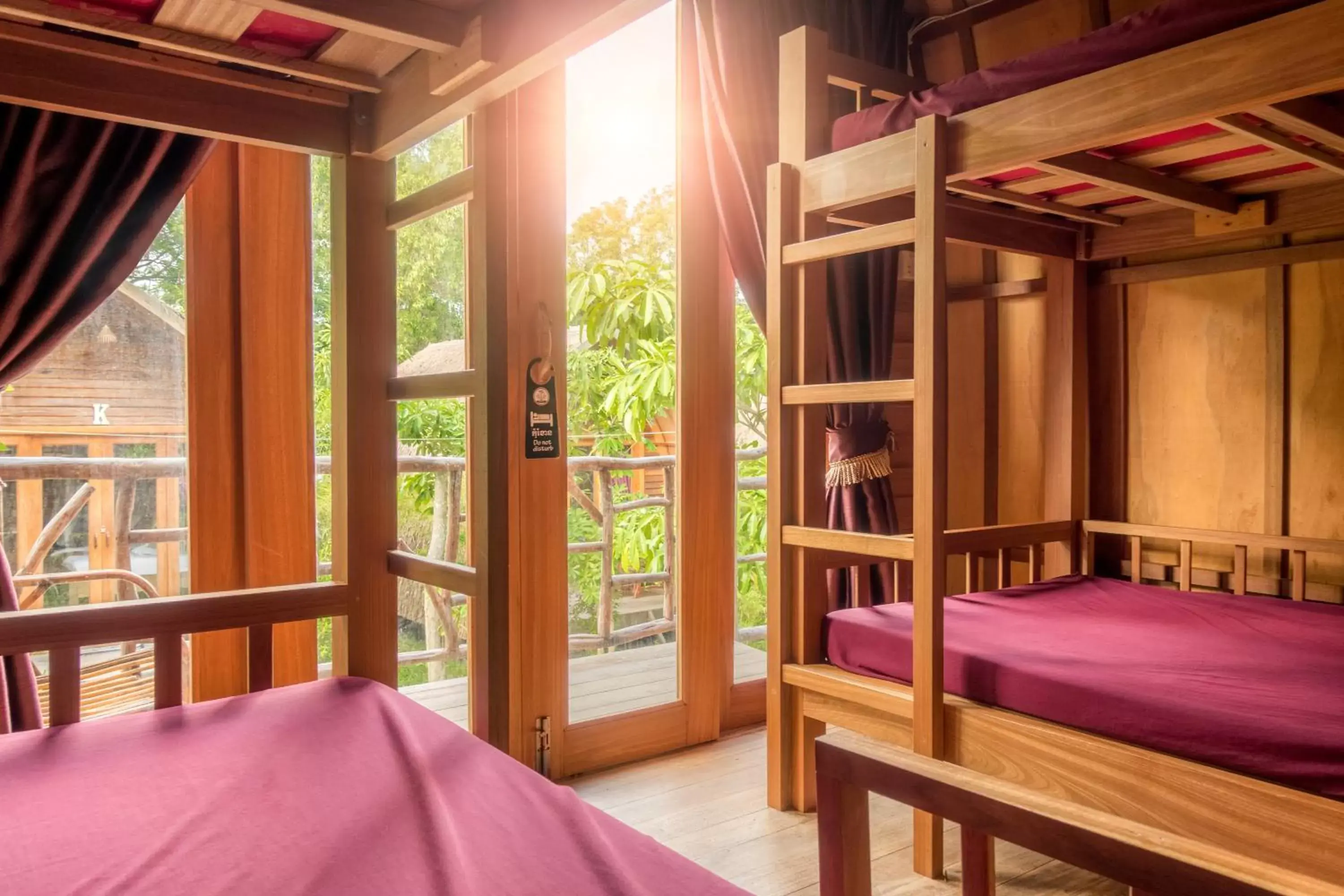 bunk bed in Bamboo Bungalow