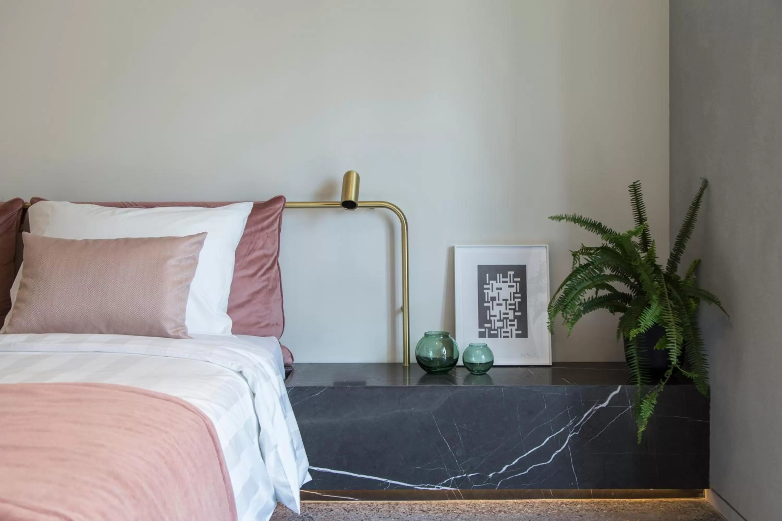 Decorative detail, Bed in Perianth Hotel, a Member of Design Hotels