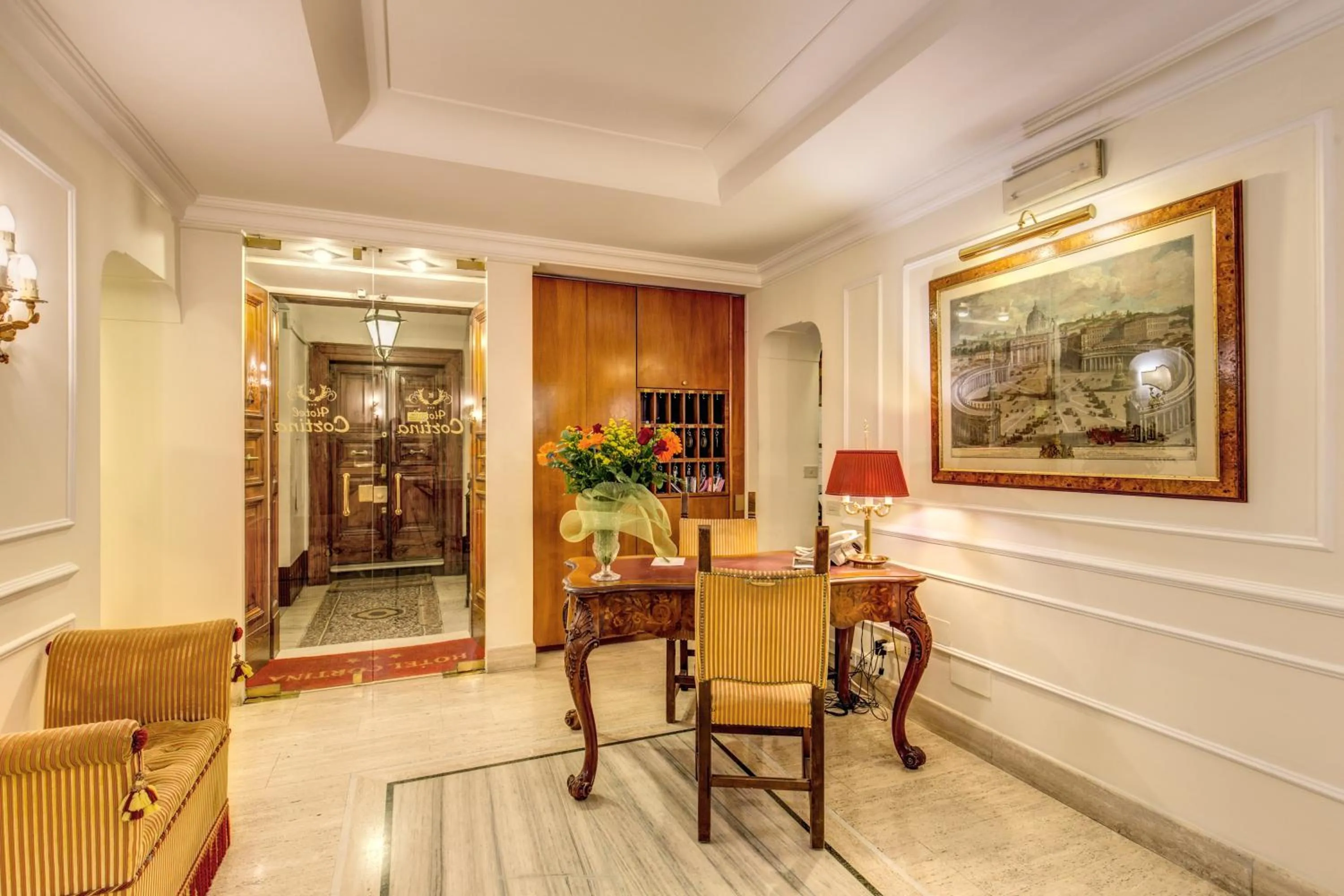 Lobby or reception in Hotel Cortina