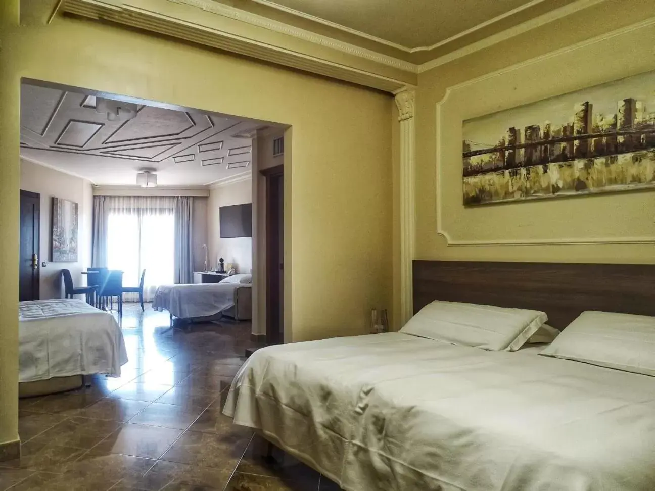 Bed in Taormina Panoramic Hotel