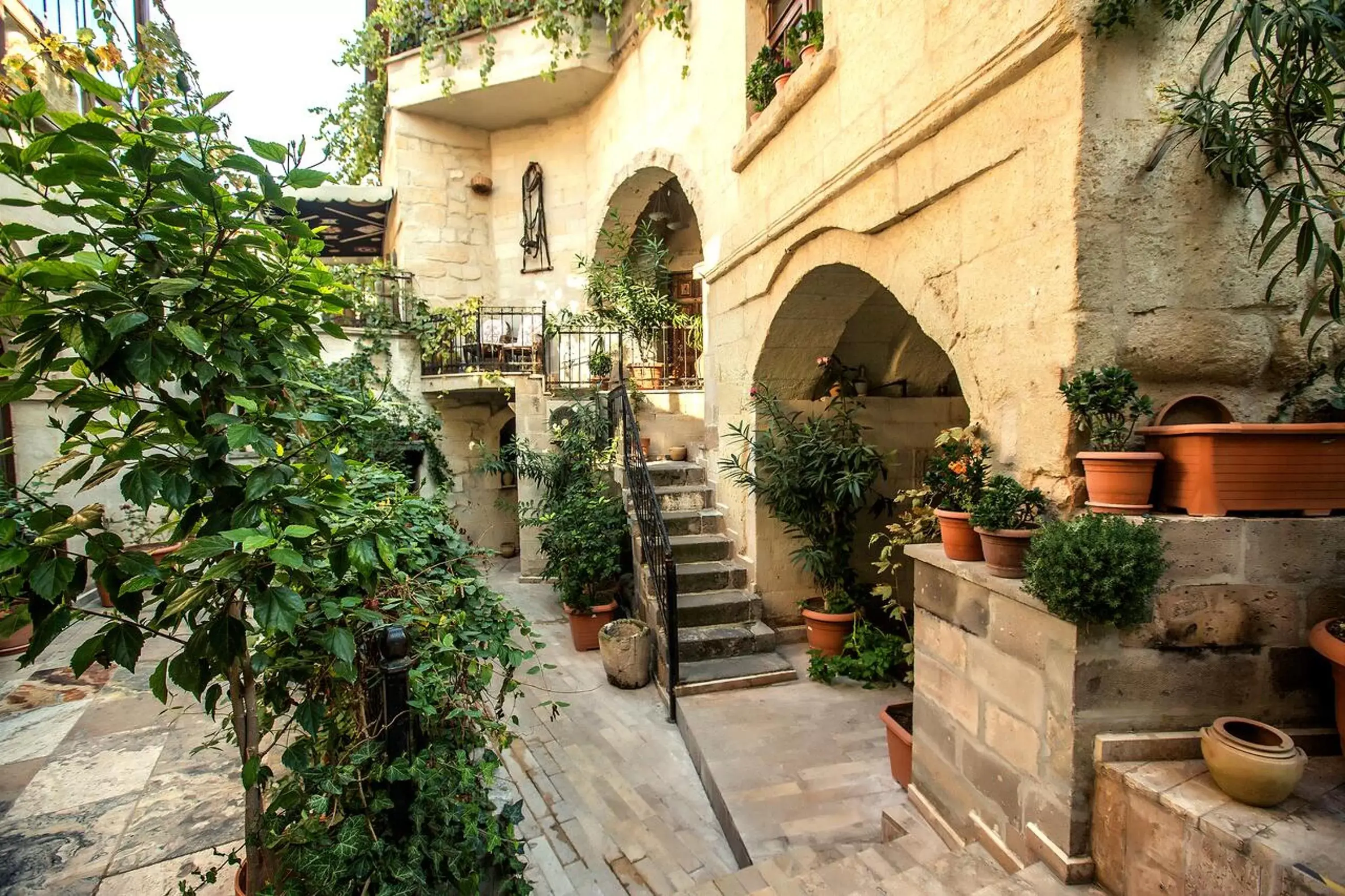 Inner courtyard view in Hidden Cave Hotel