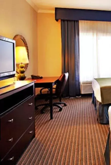 Seating area, TV/Entertainment Center in Holiday Inn Express Hotel & Suites New Iberia - Avery Island, an IHG Hotel