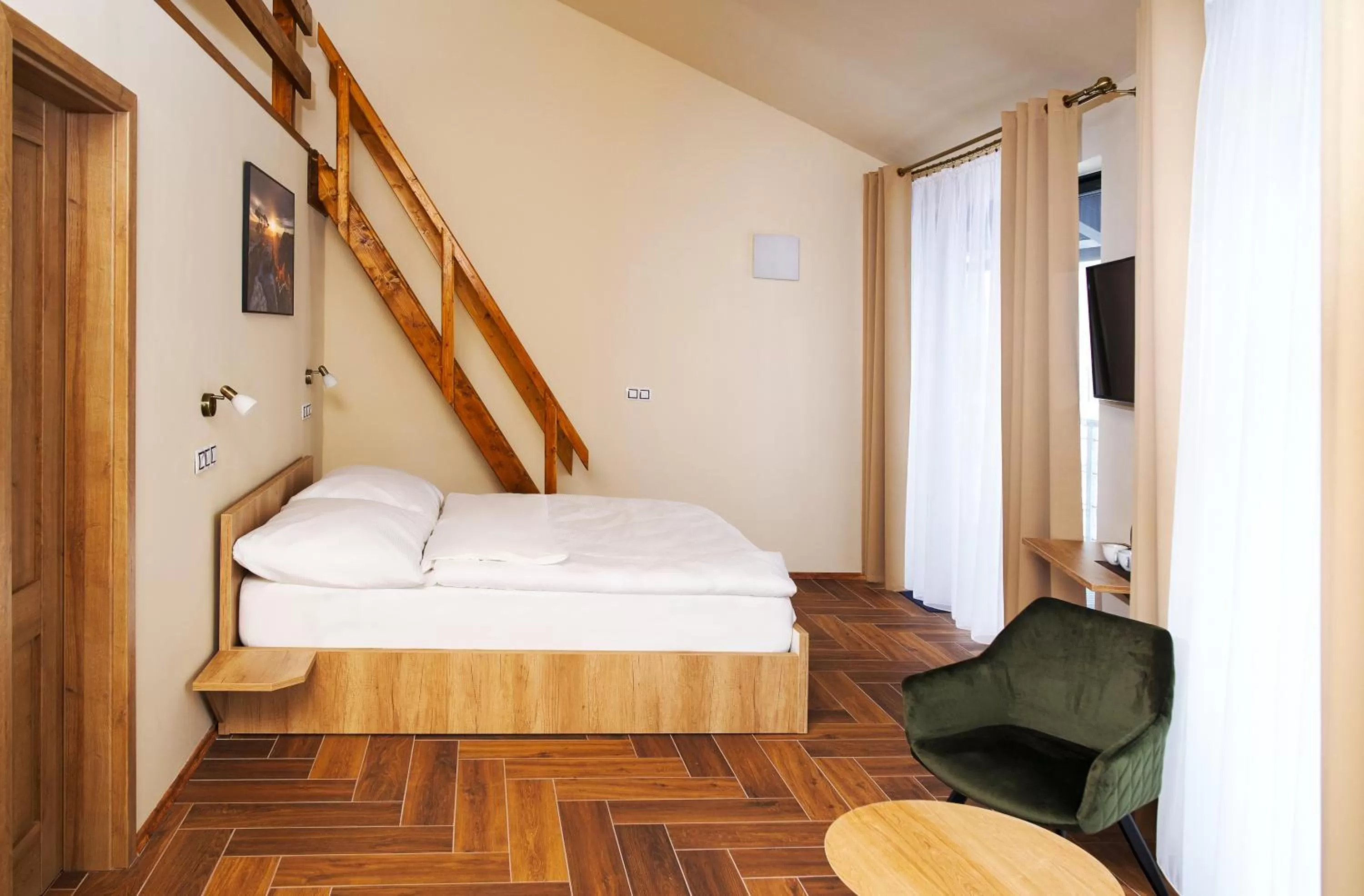 Bed in Hotel Dymník