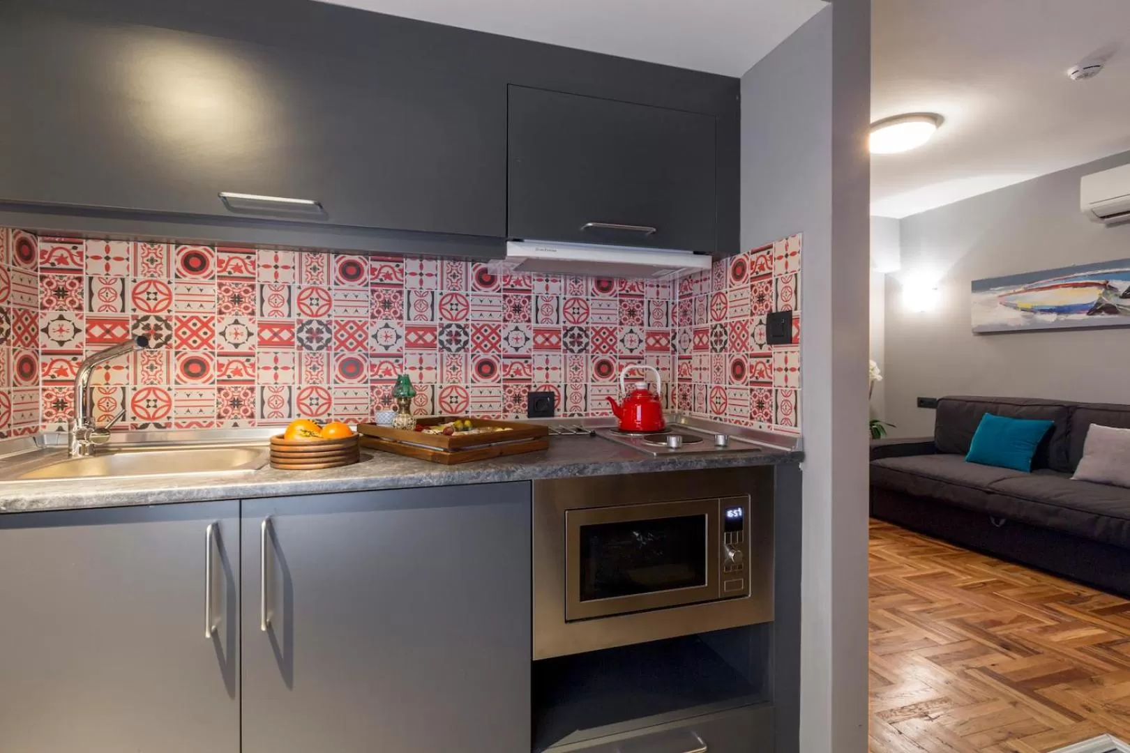 Kitchen or kitchenette in Lampa Design Hotel-Special Category