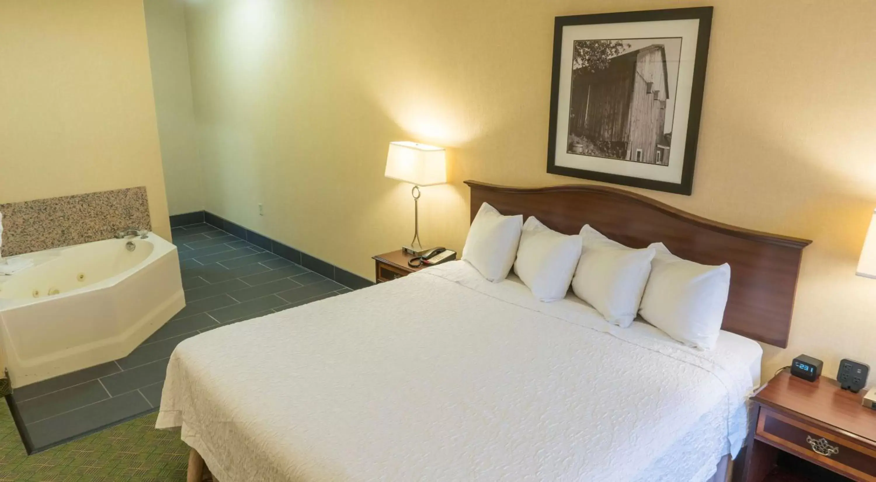 Bathroom, Bed in Hampton Inn New Philadelphia