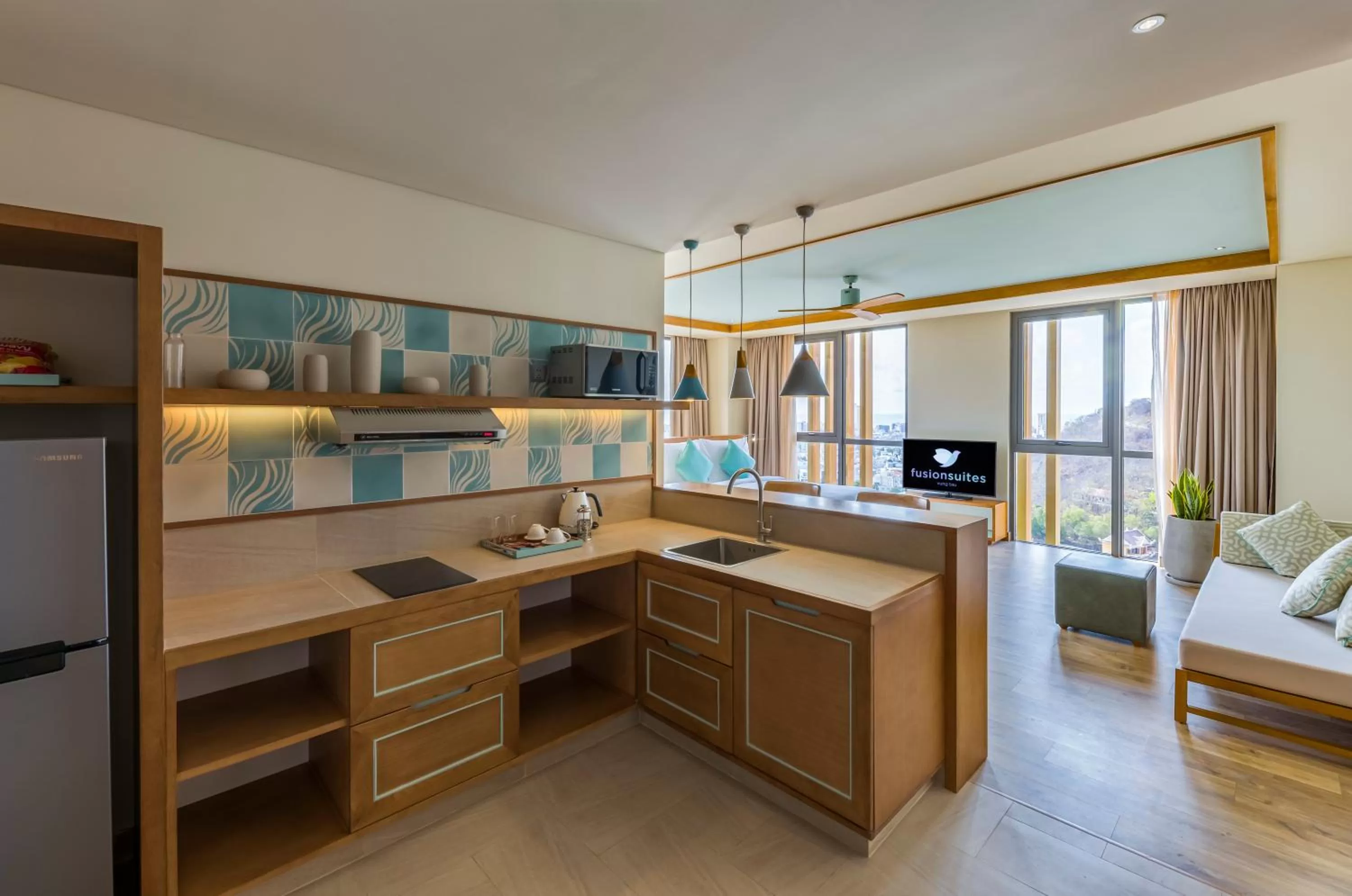 Kitchen or kitchenette in Fusion Suites Vung Tau