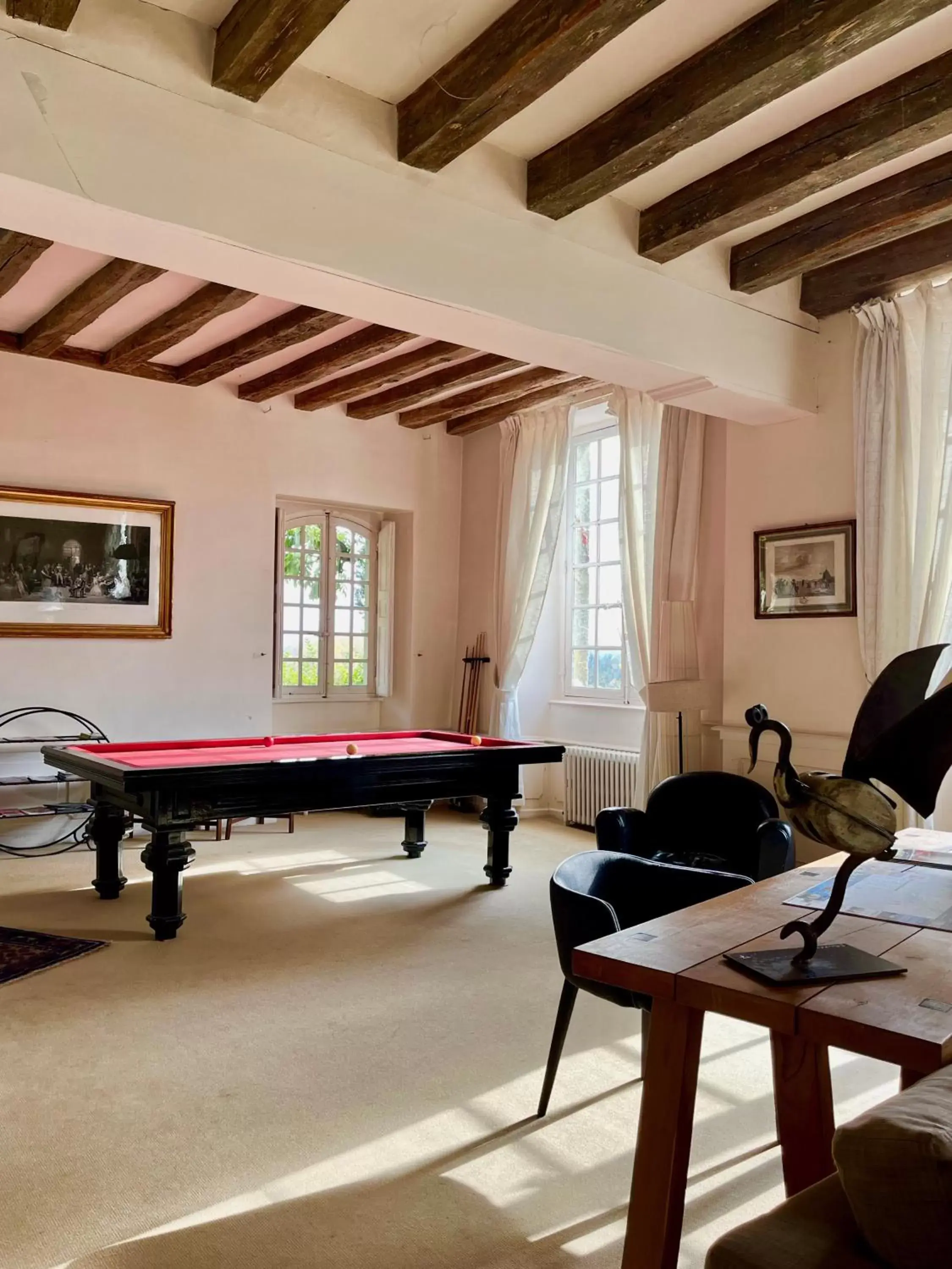 Communal lounge/ TV room, Billiards in Château de Nazelles Amboise