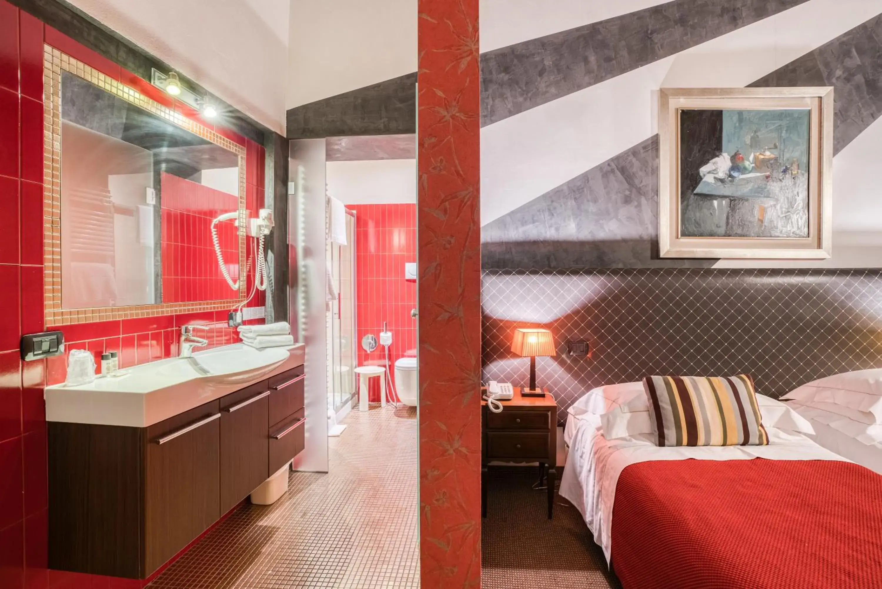 Bed, Bathroom in Boutique Hotel Scalzi - Adults Only