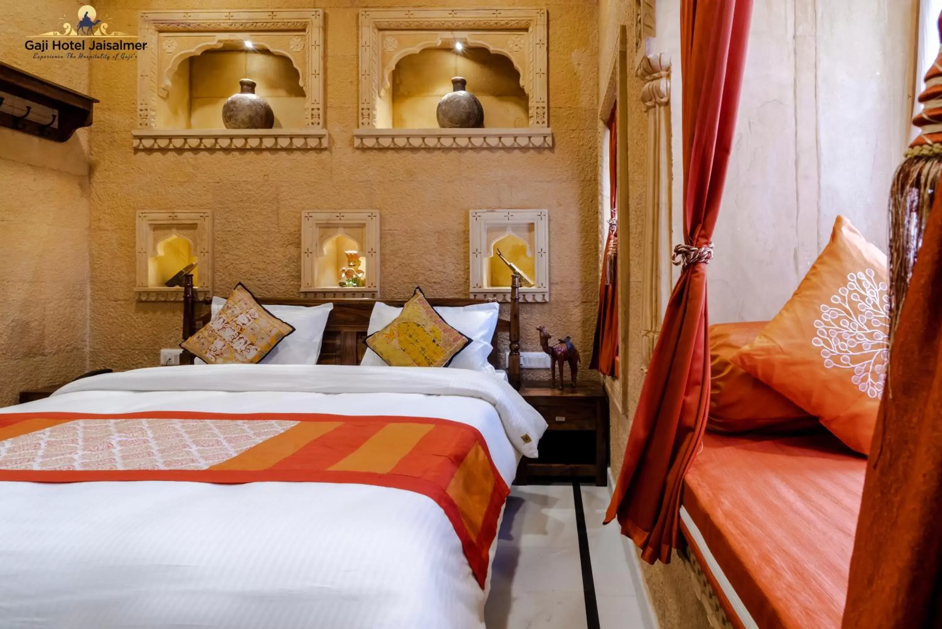 Bed in Gaji Hotel Jaisalmer