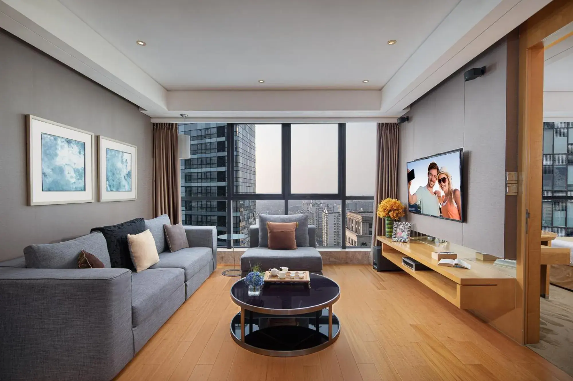 Living room, Seating Area in Ascott Raffles City Beijing