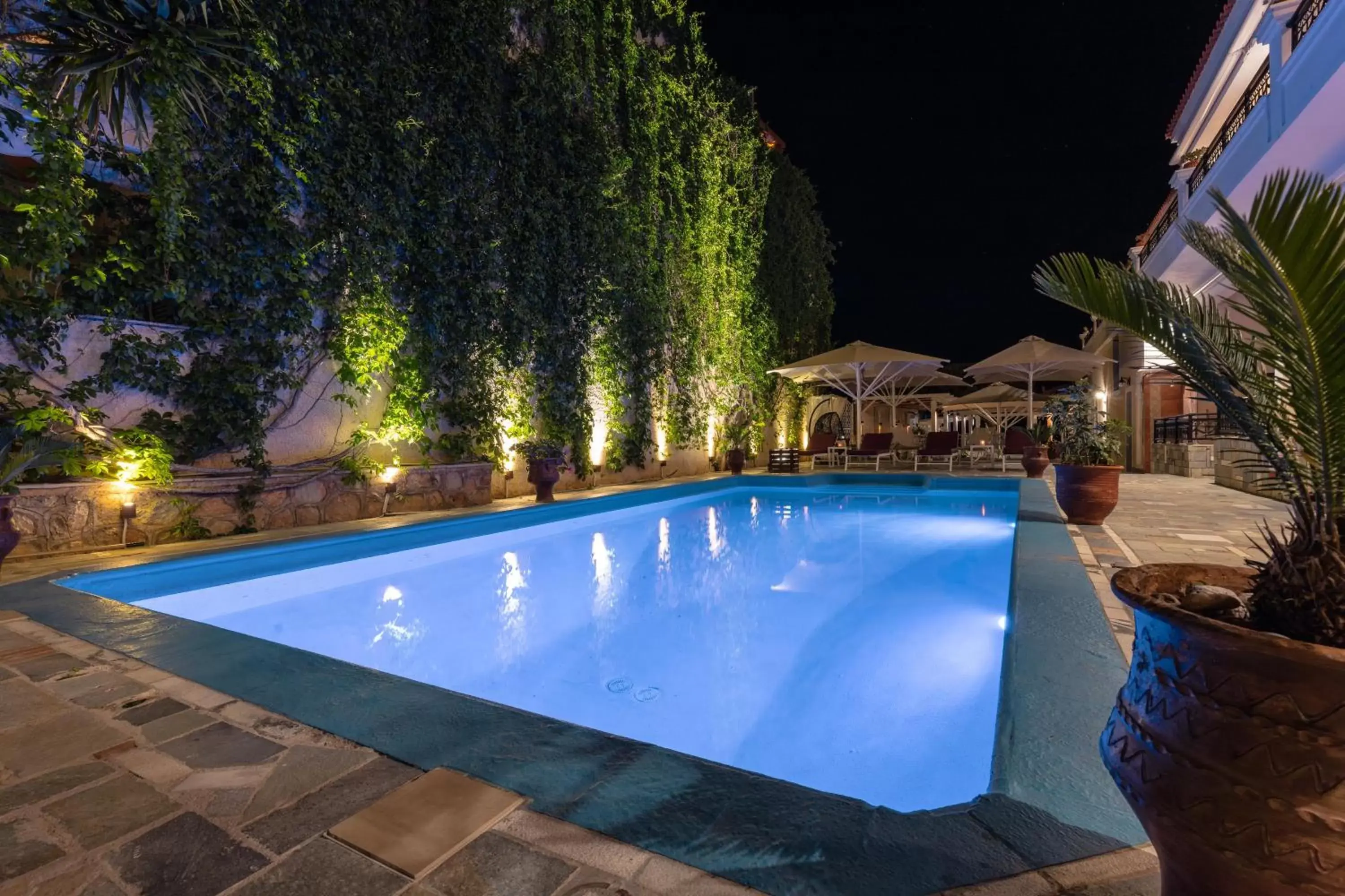 Night, Swimming Pool in Aktaion Beach Boutique Hotel & Spa
