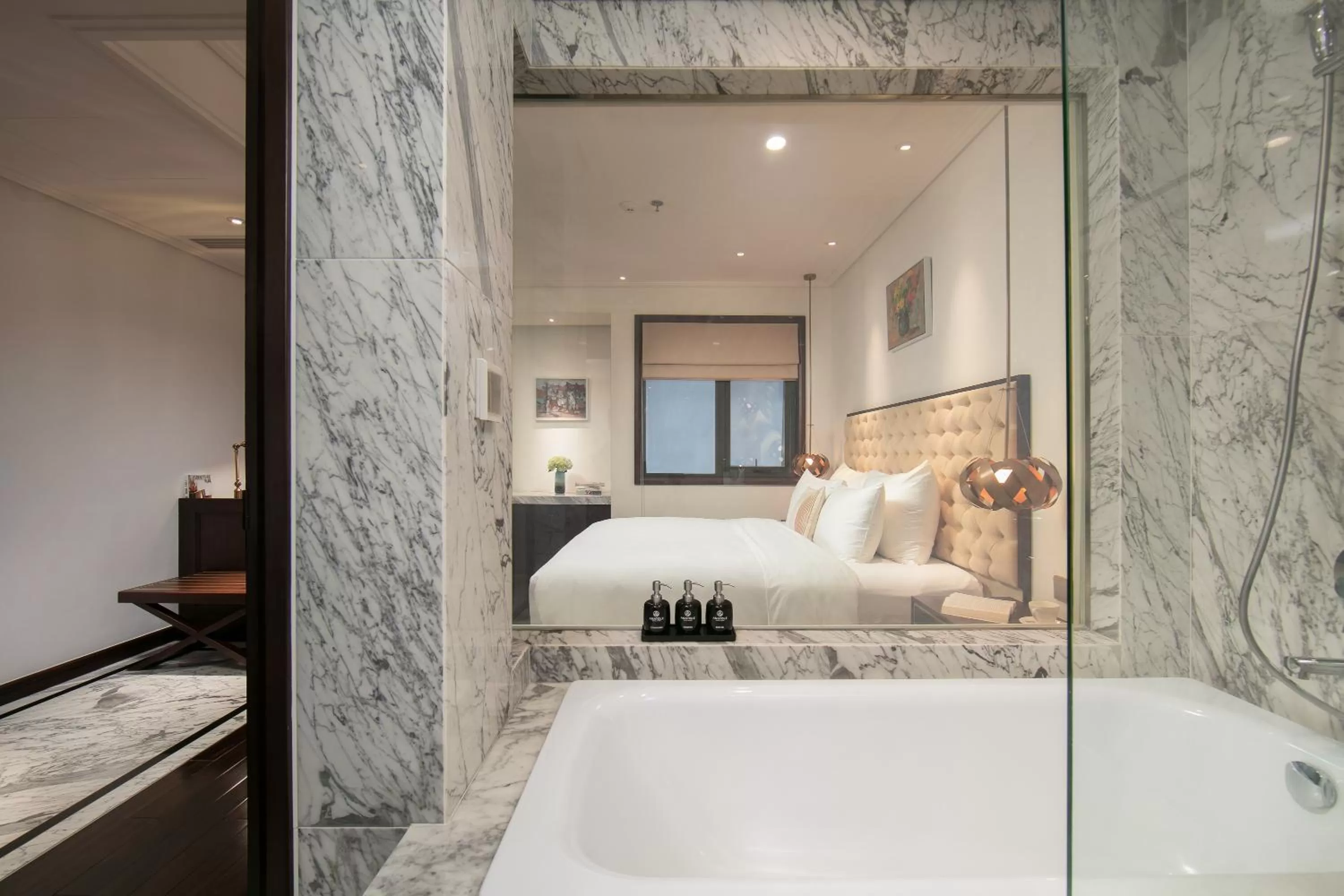 Bathroom, Bed in Anatole Hotel Hanoi