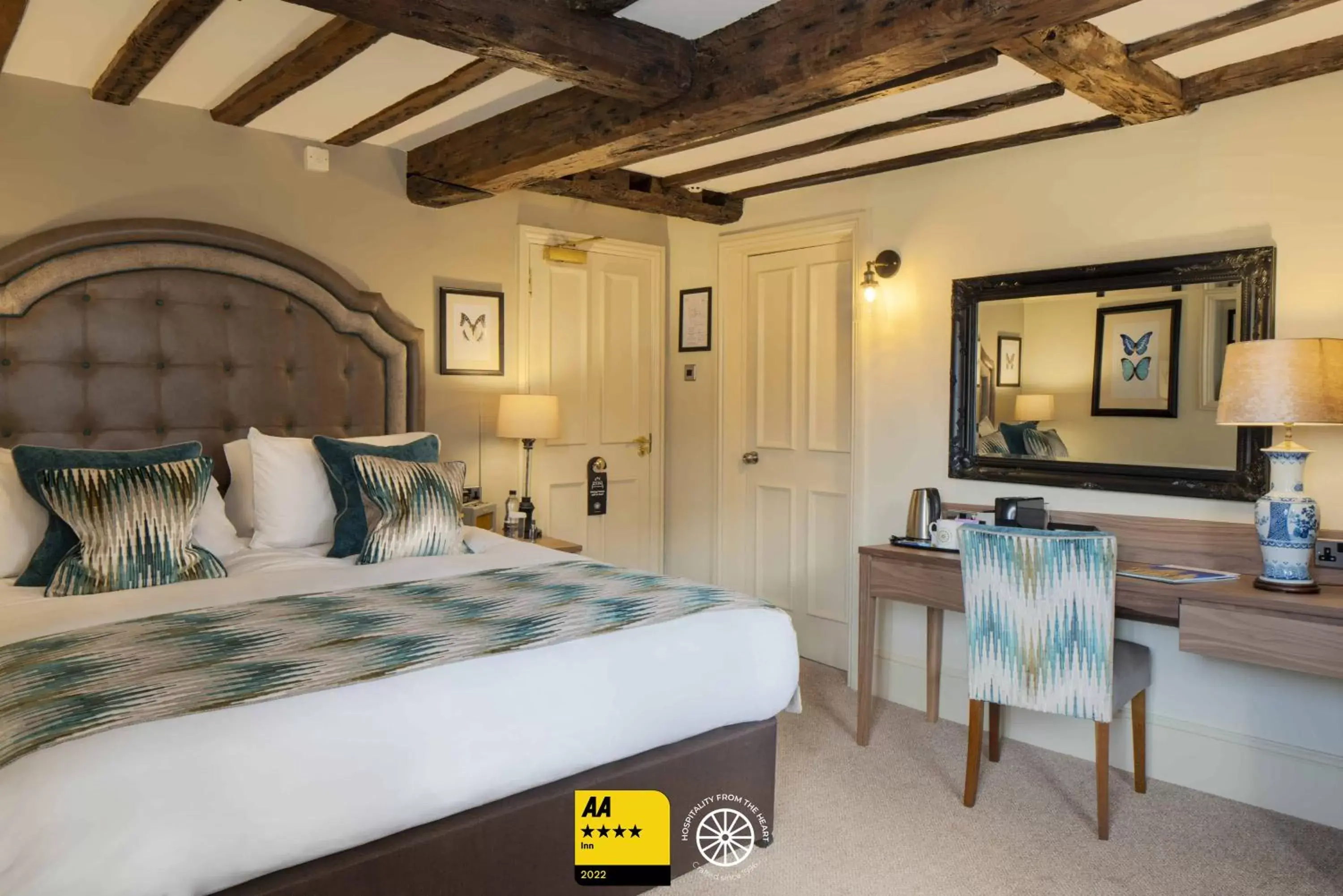 Bed in The Tudor House Hotel, Tewkesbury, Gloucestershire