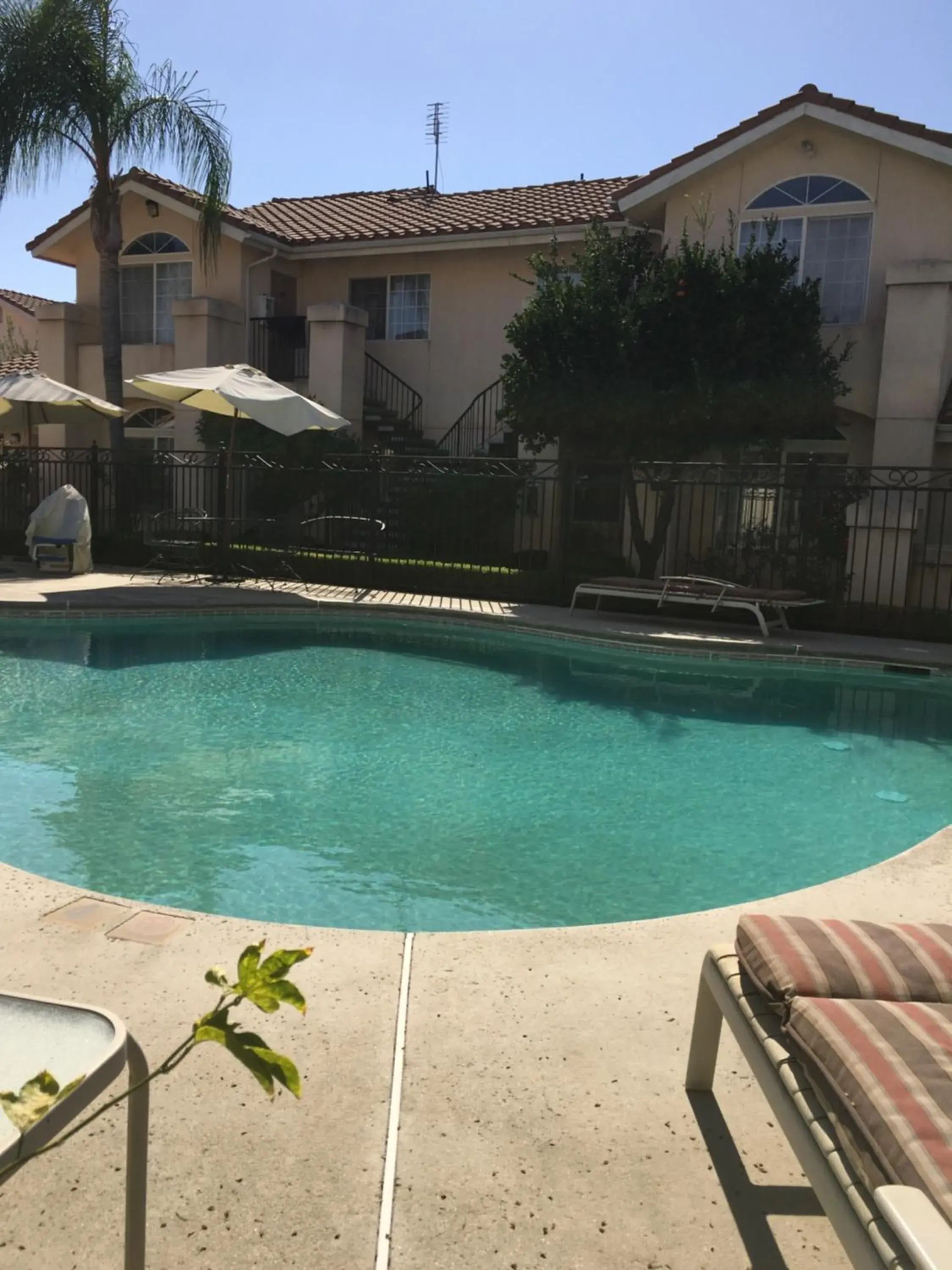 Pool view, Property Building in Garden Inn and Suites Fresno