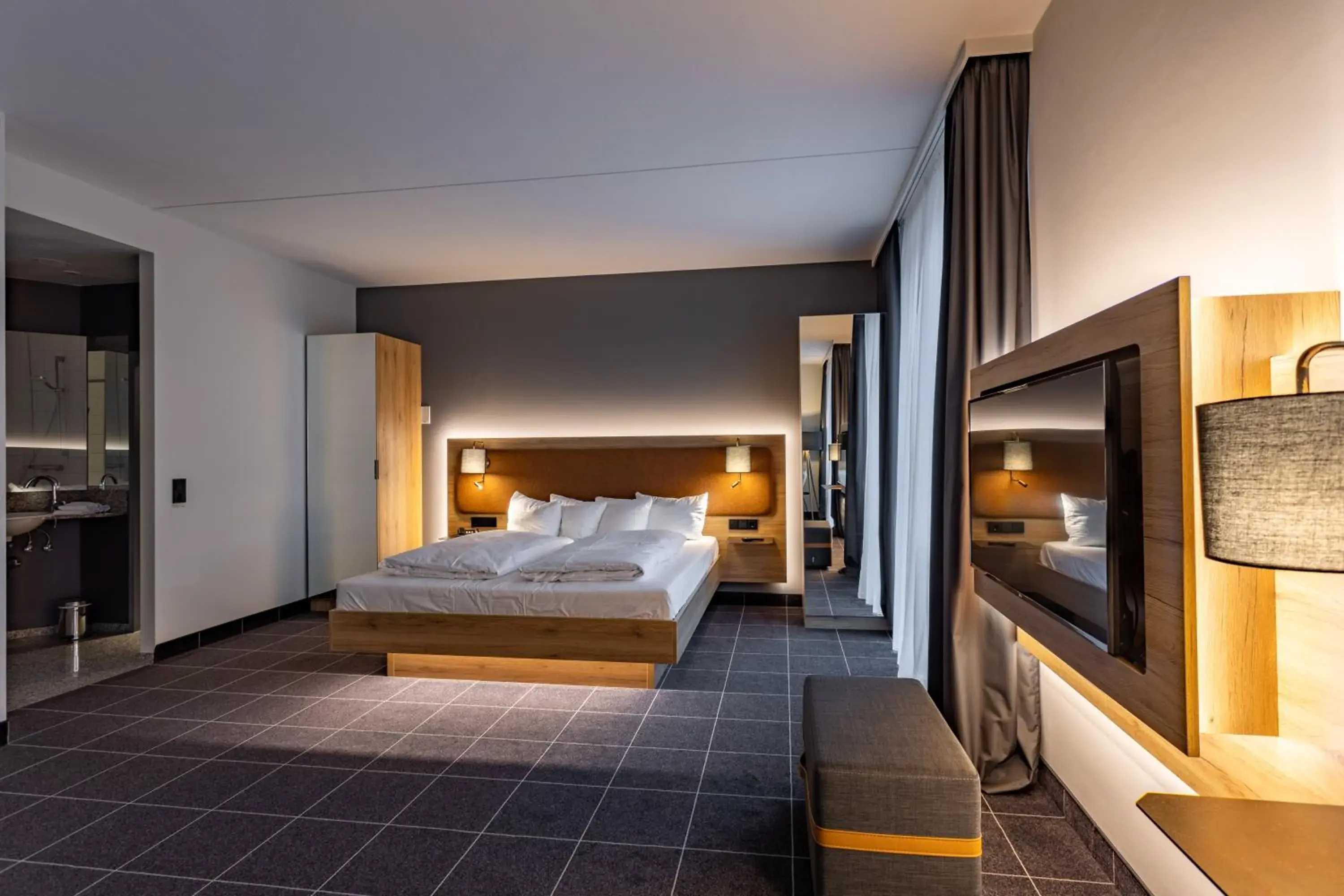 Bed in Precise House Dusseldorf Airport
