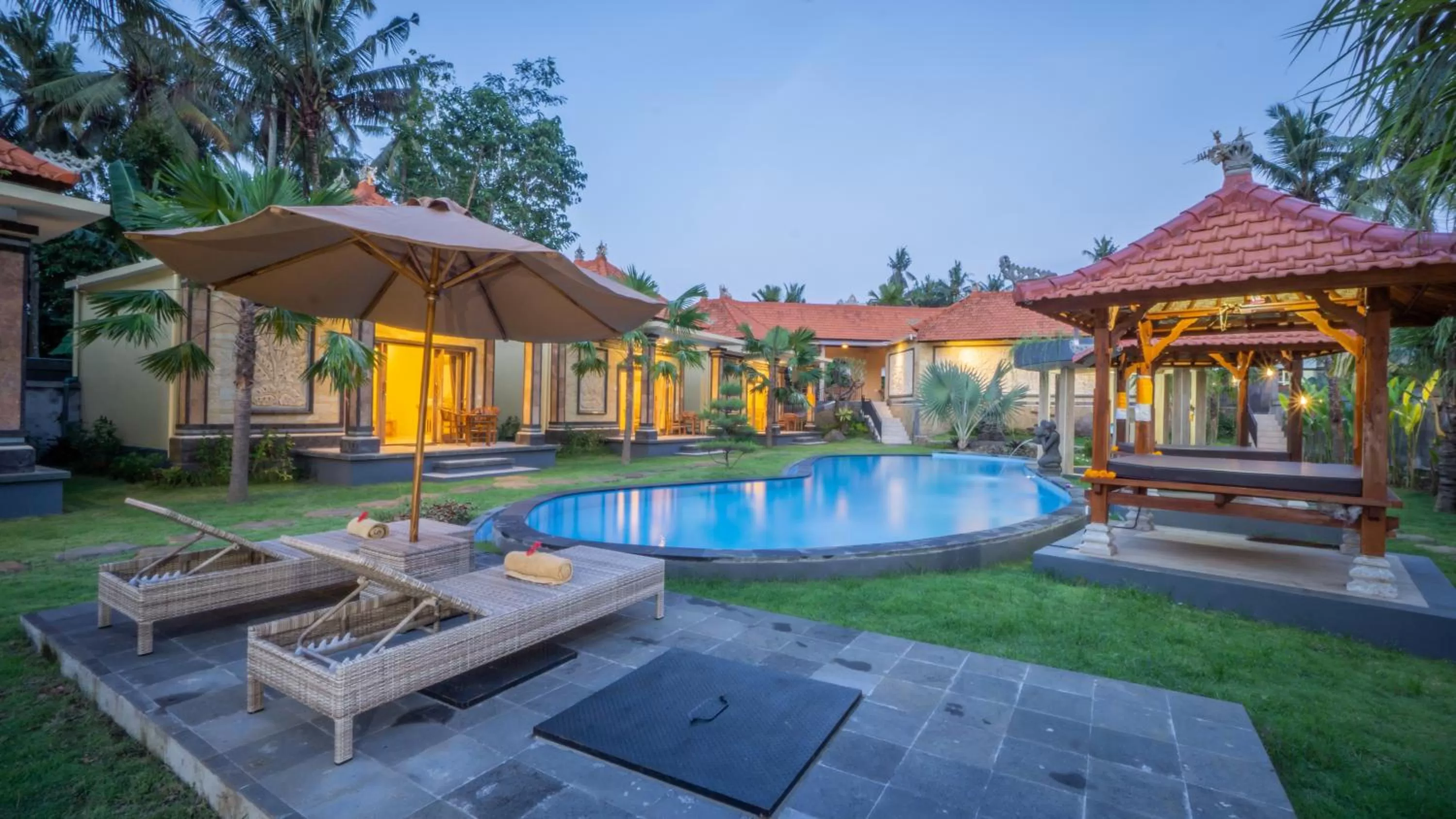 Property building, Swimming Pool in Abhirama Villas by Supala