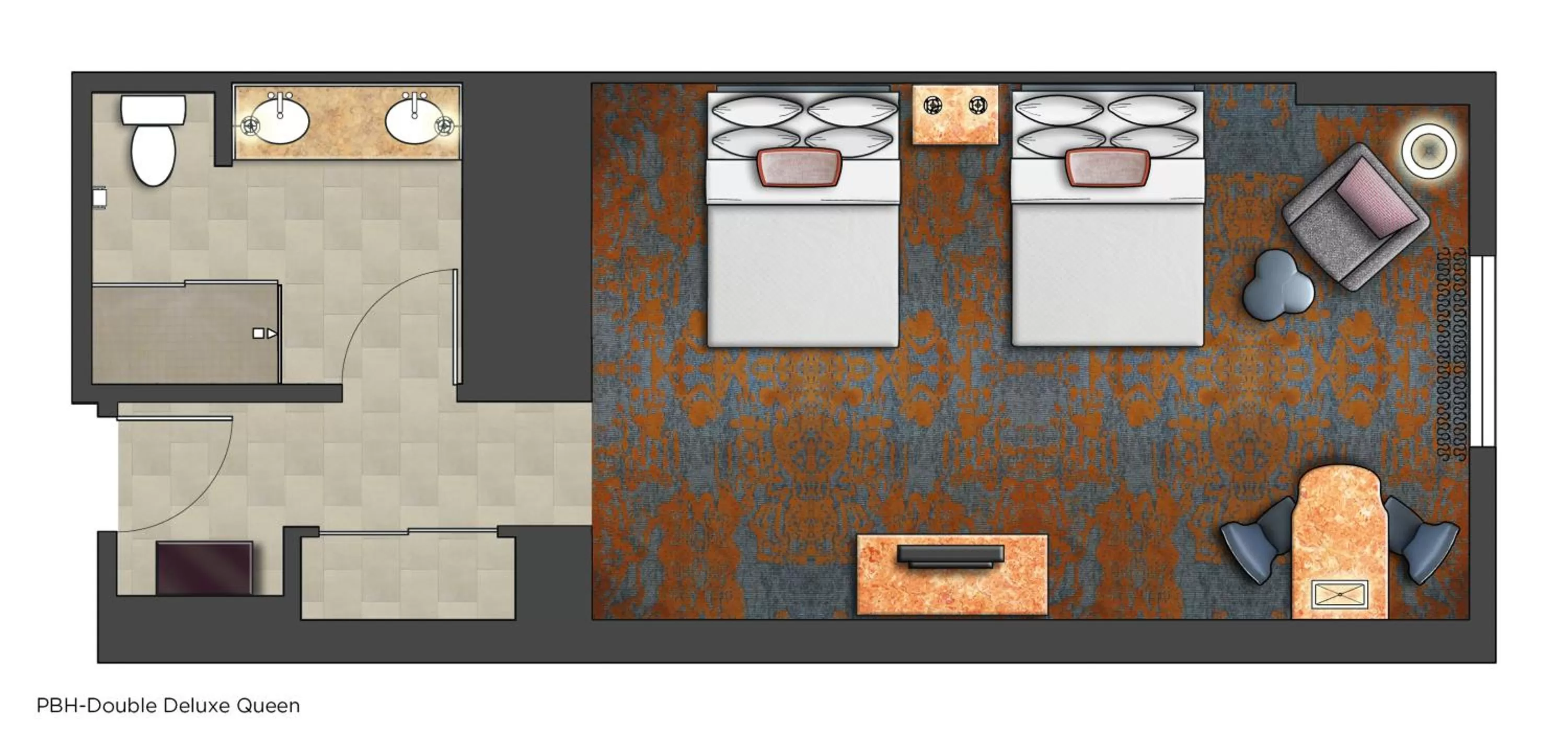 Floor plan in Universal's Loews Portofino Bay Hotel
