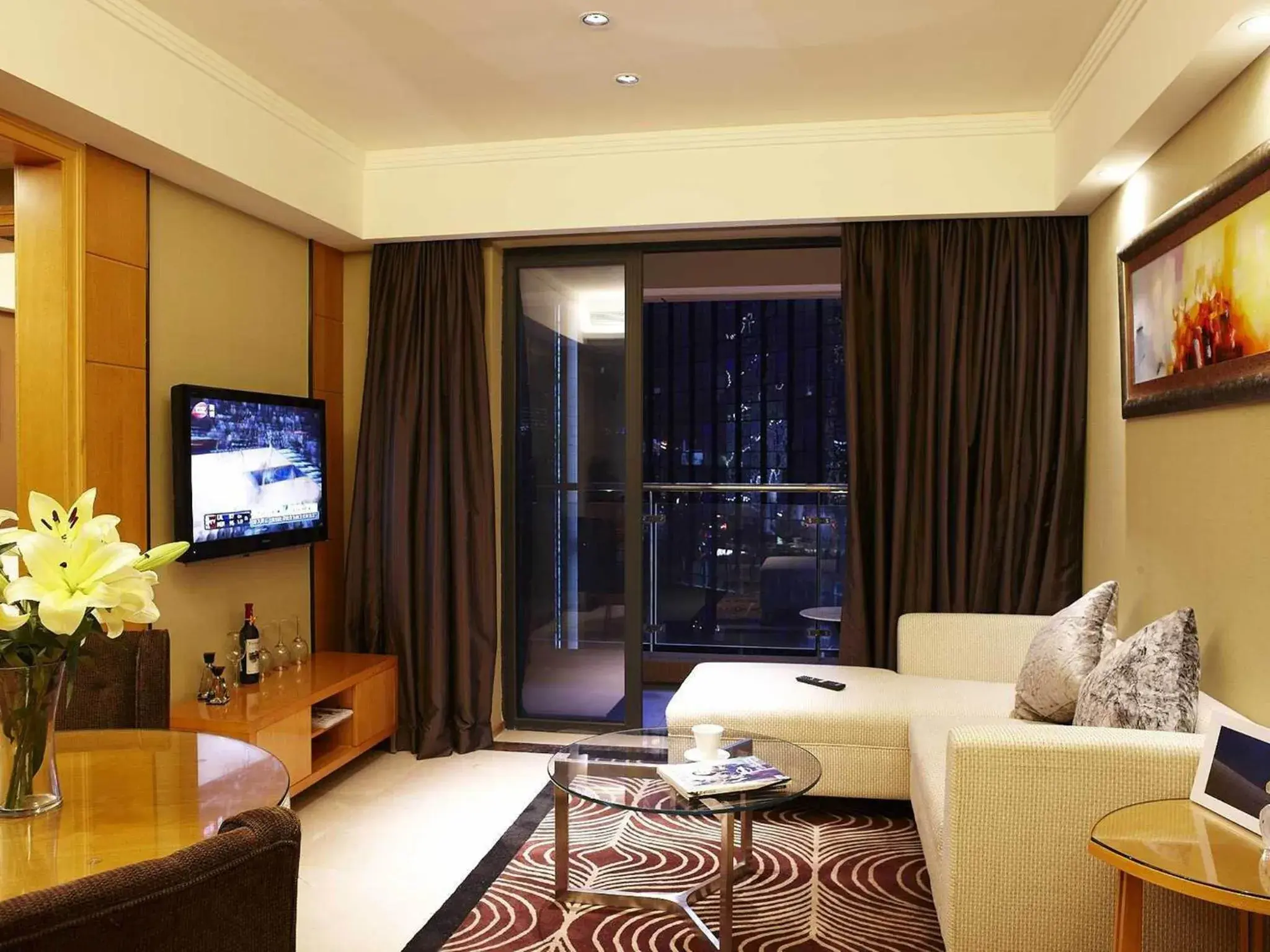 TV and multimedia, Seating Area in Dan Executive Hotel Apartment Zhujiang New Town