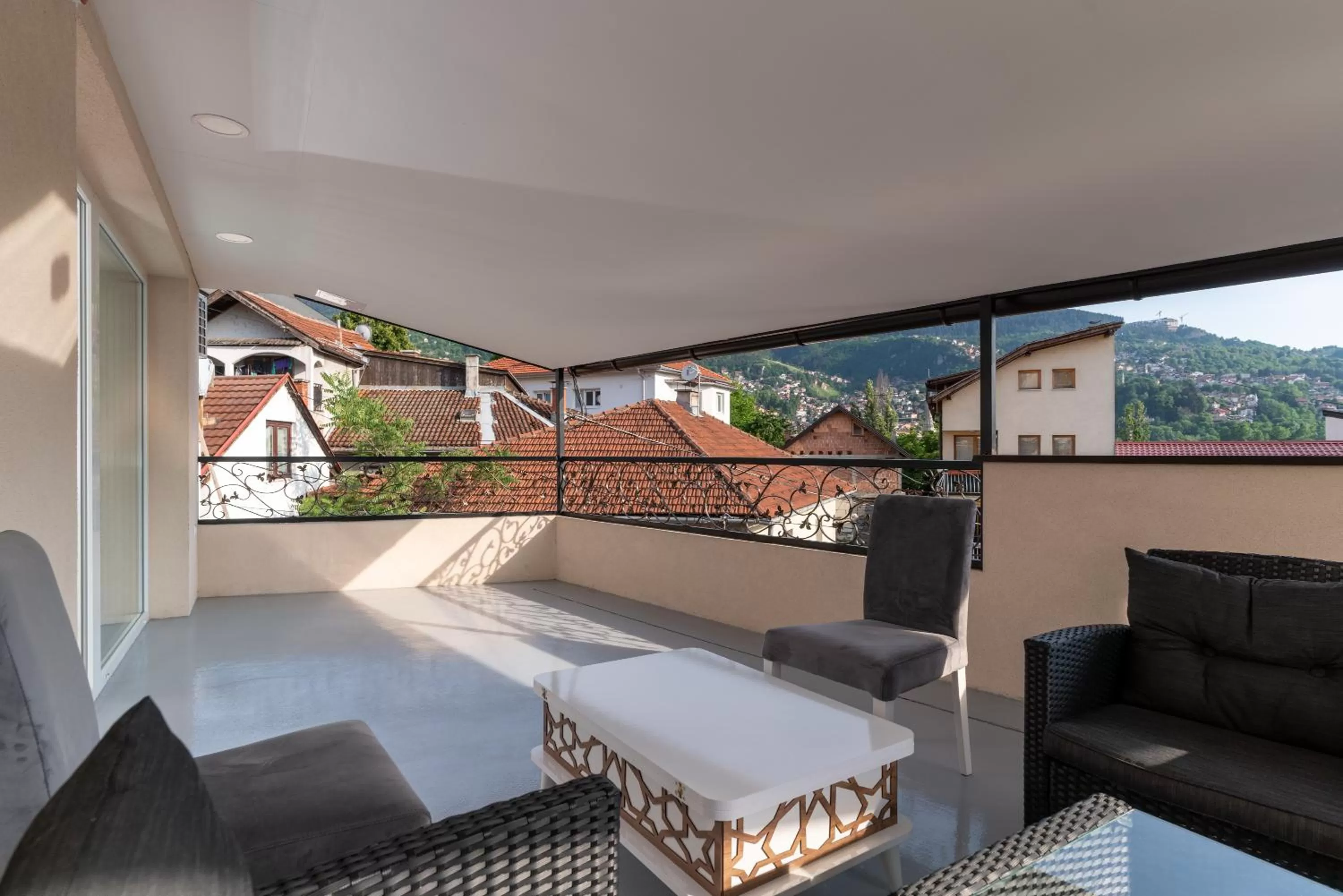 Balcony/Terrace, Bed in Ornament Hotel and Apartments