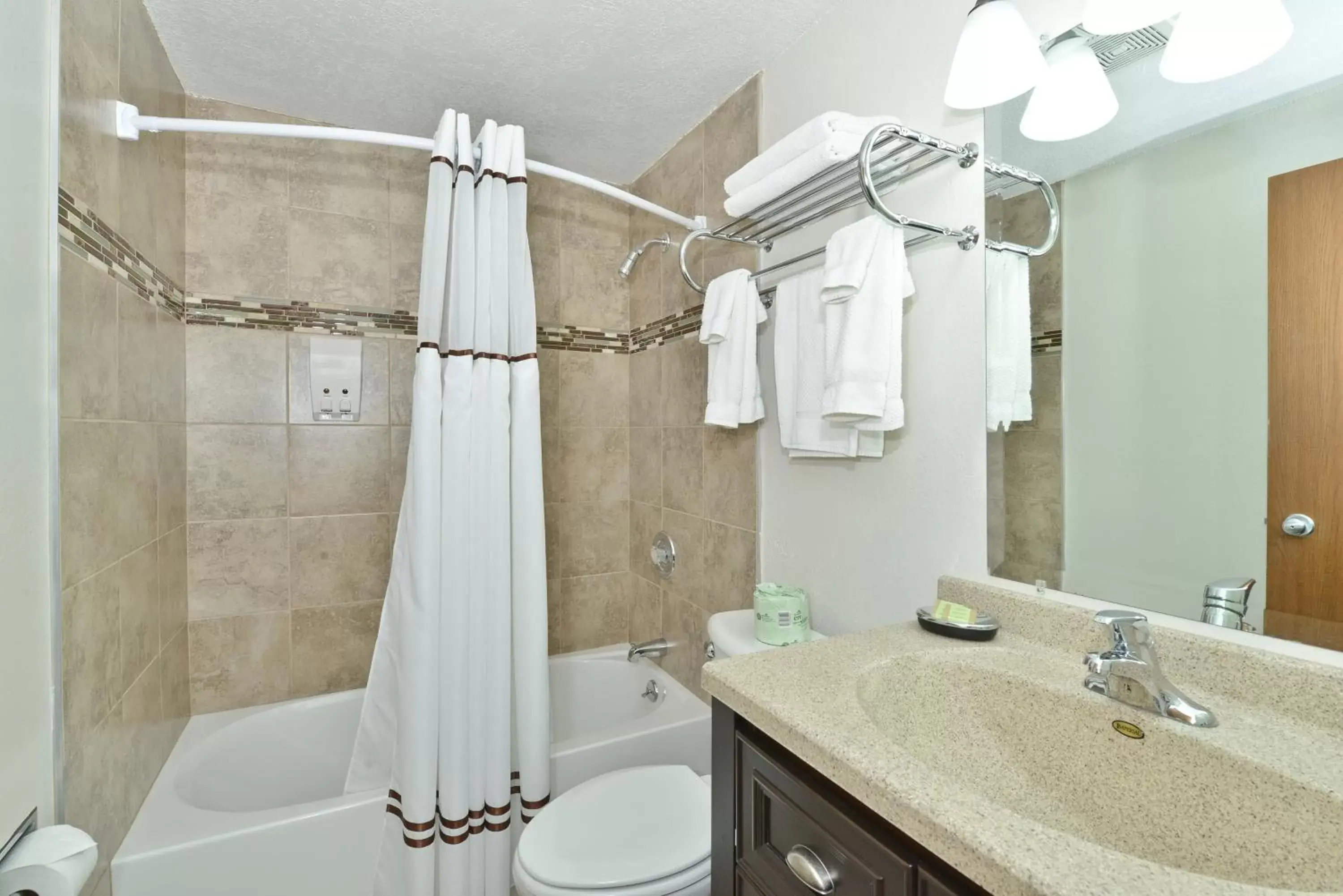 Bathroom in Super 8 by Wyndham Deadwood Black Hills Area