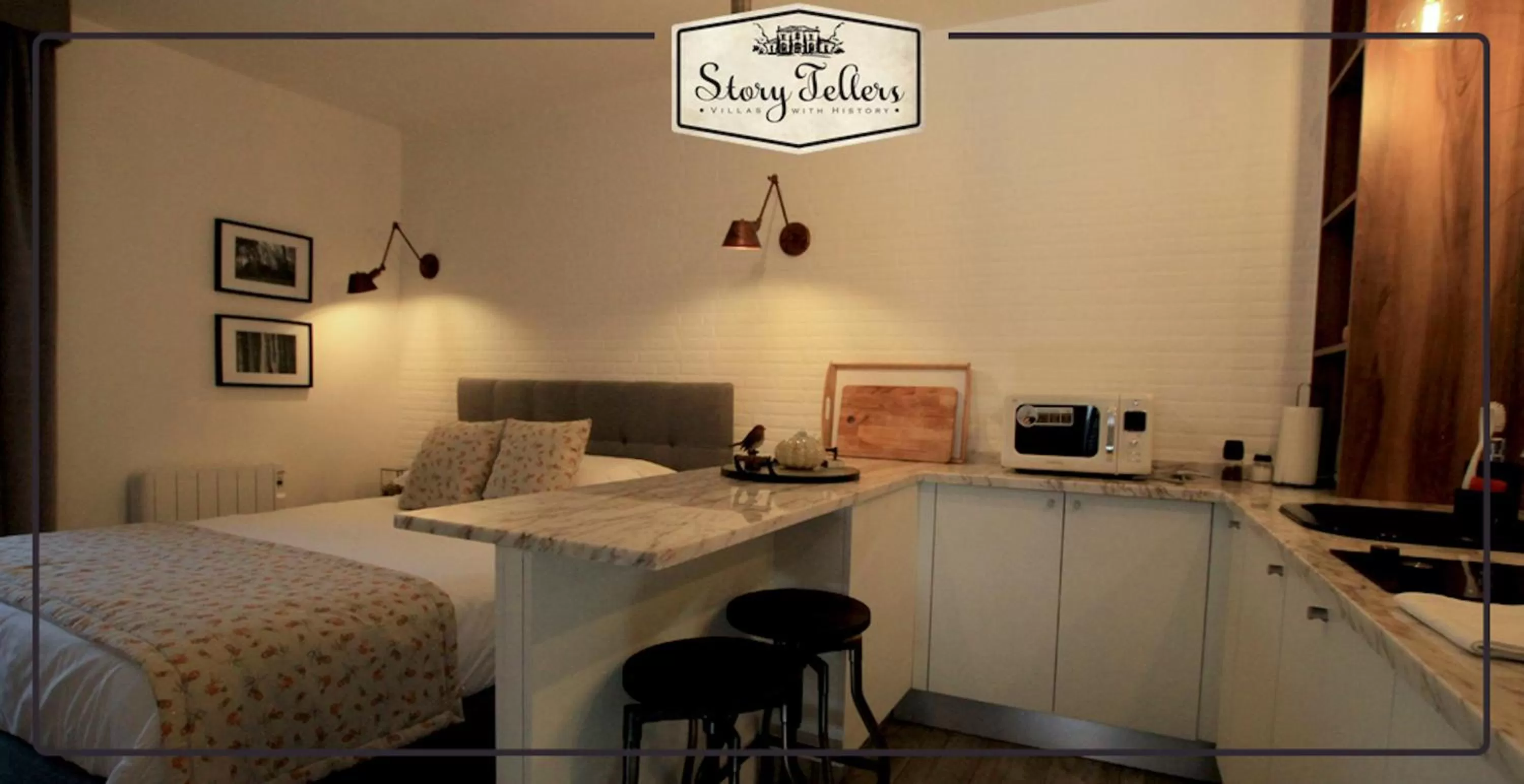 Kitchen or kitchenette, Bed in Storytellers Villas