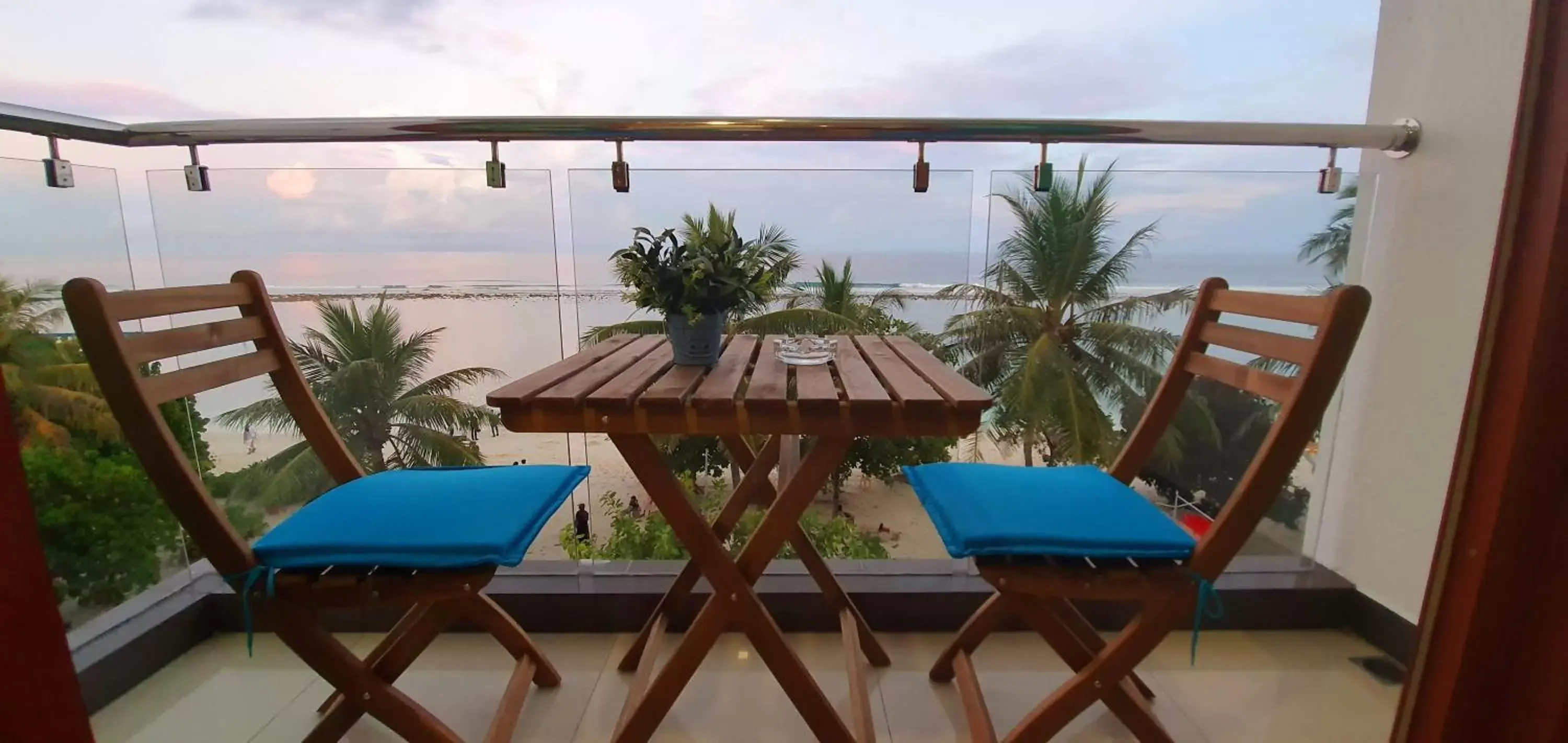Balcony/Terrace in Huvan Beach Hotel at Hulhumale