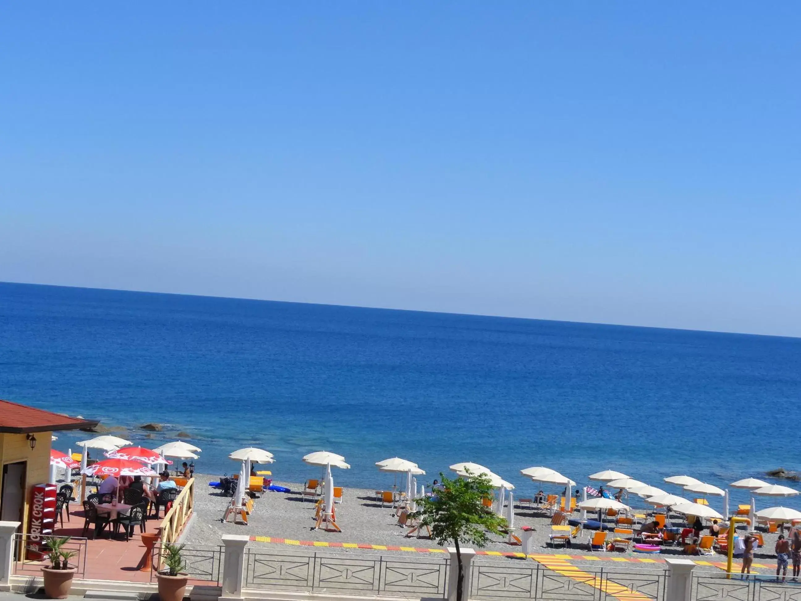 Beach, View in Hotel Miramare