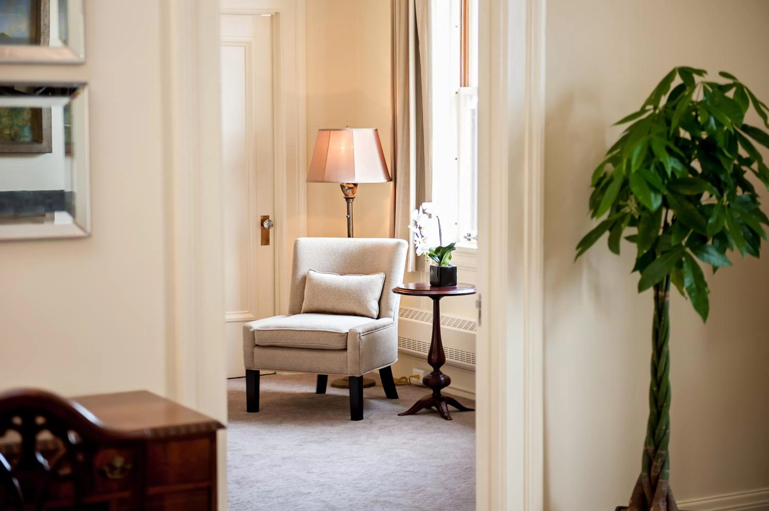 Seating area in The Inn at the Union Club of British Columbia