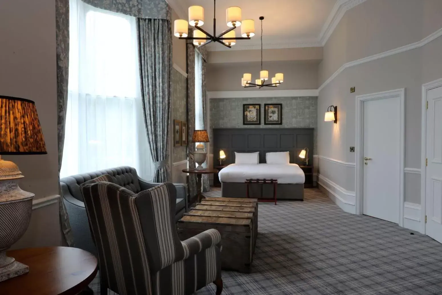 Bed, Seating Area in The Harrogate Inn - The Inn Collection Group