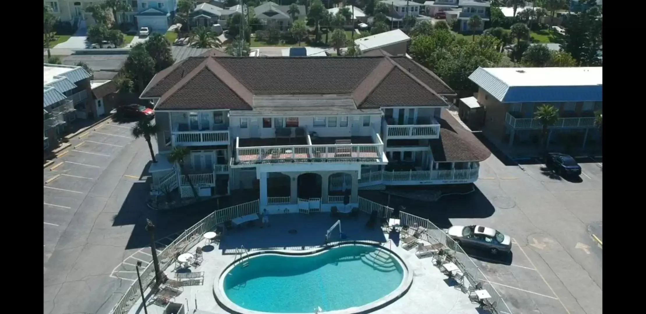 Bird's eye view, Pool View in Topaz Motel - Flagler Beach